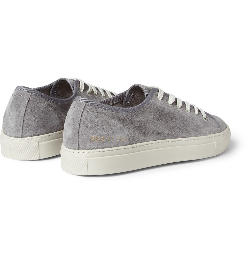 Lyst - Common Projects Tournament Suede Sneakers in Gray ...