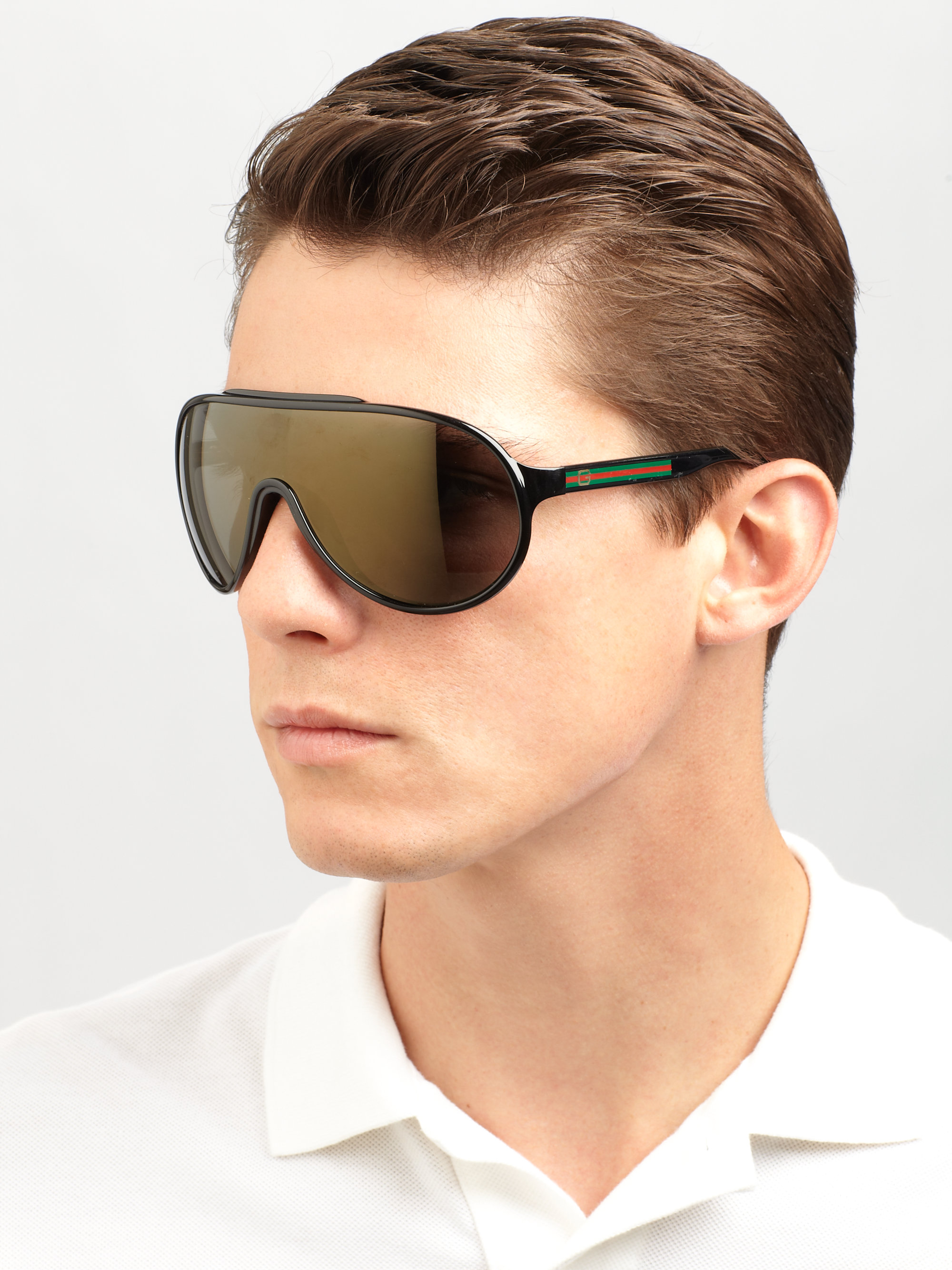 gucci 99mm shield sunglasses