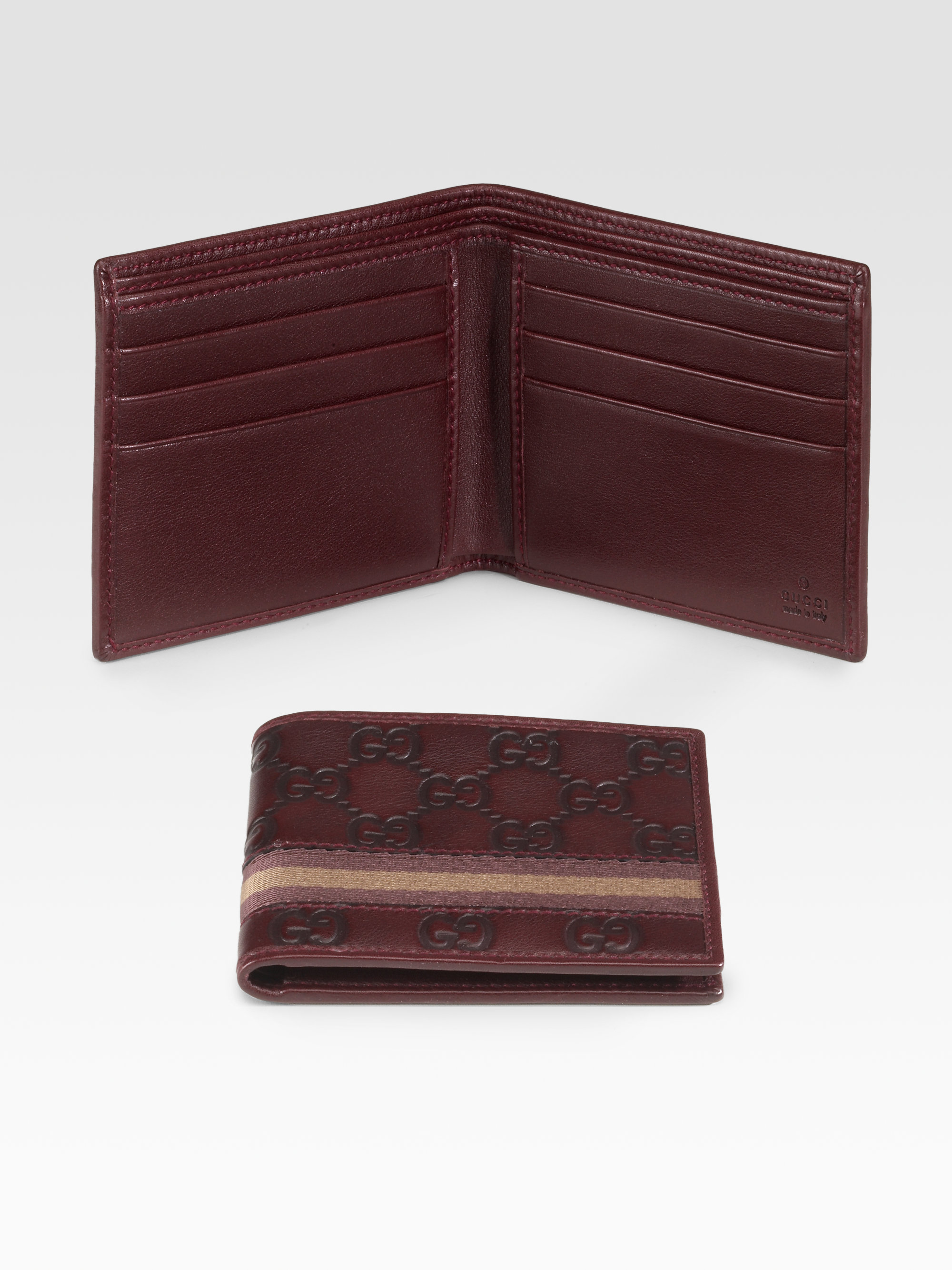 Gucci Bifold Wallet in Red for Men (oxblood) | Lyst