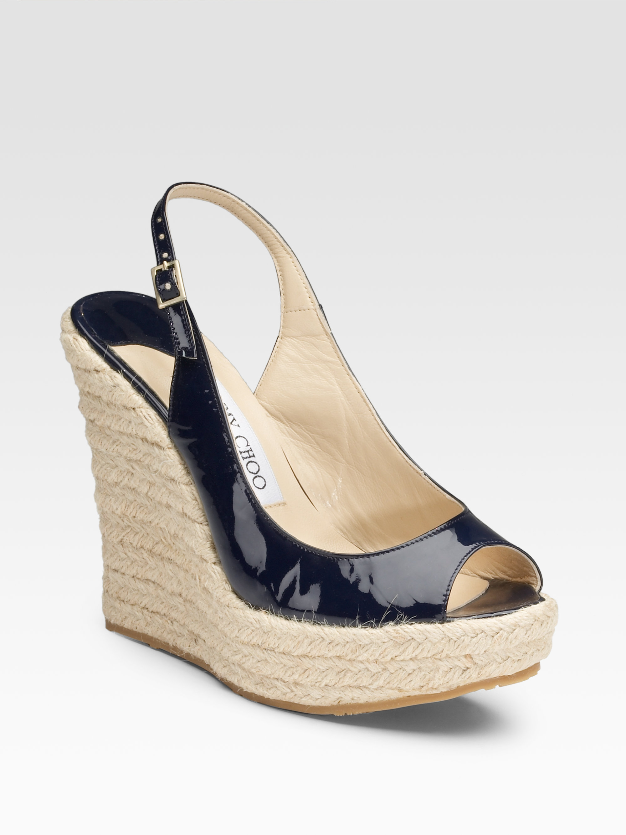 Jimmy Choo Polar Patent Leather Espadrilles in Blue (navy) | Lyst