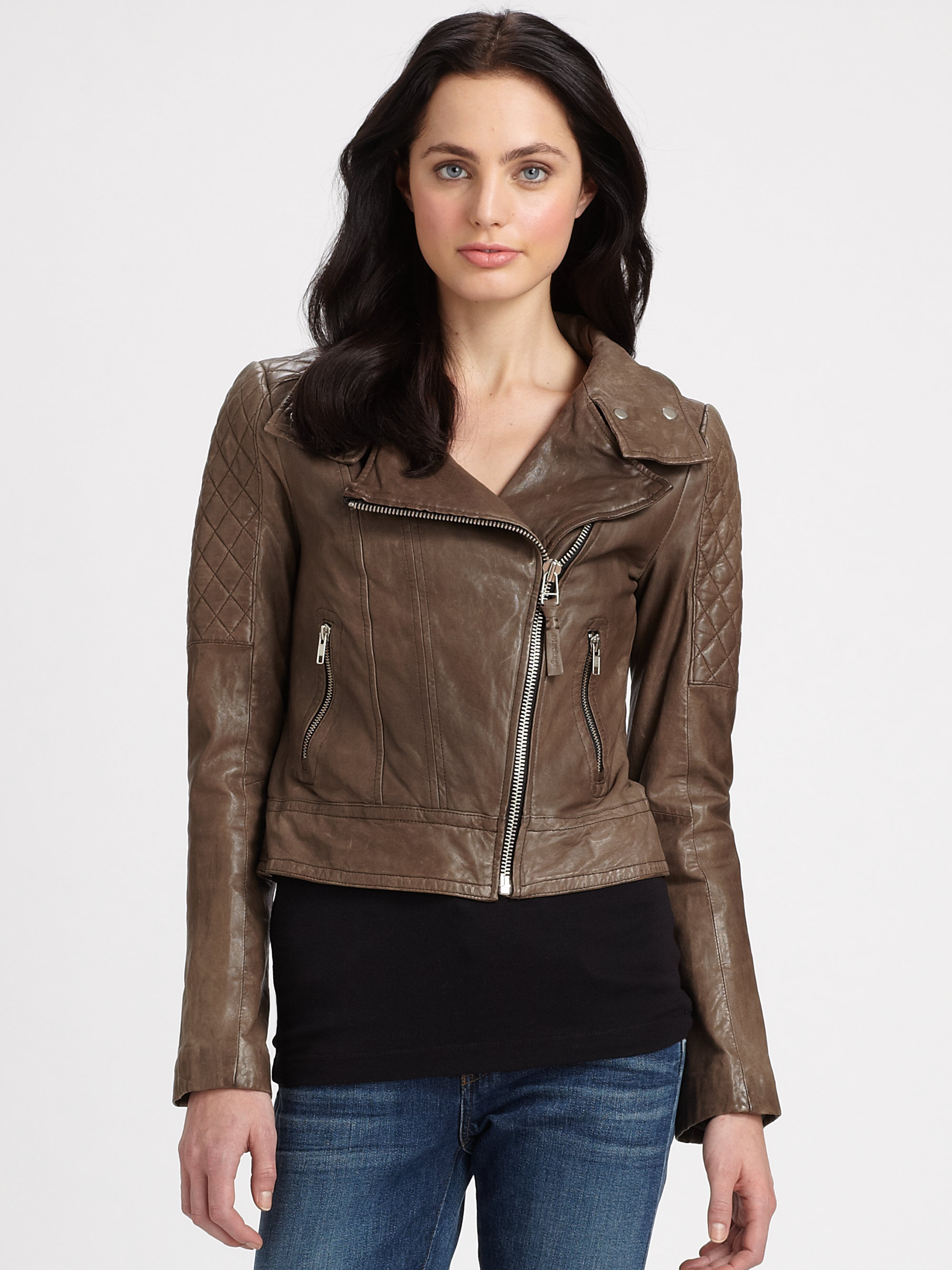 Lyst - Mackage Larissa Leather Jacket in Brown