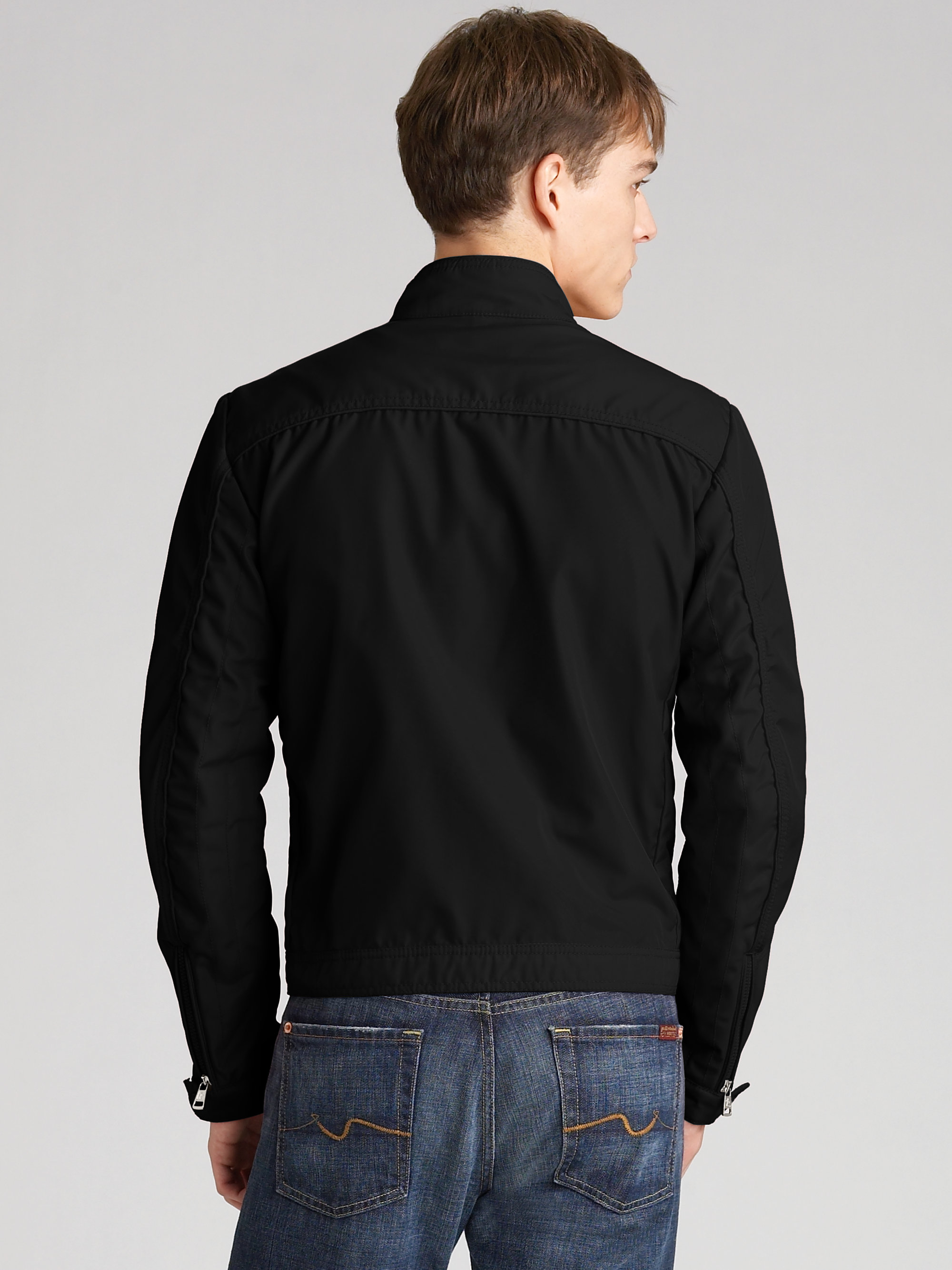 Lyst Moncler Canvas Motorcycle Jacket in Black for Men