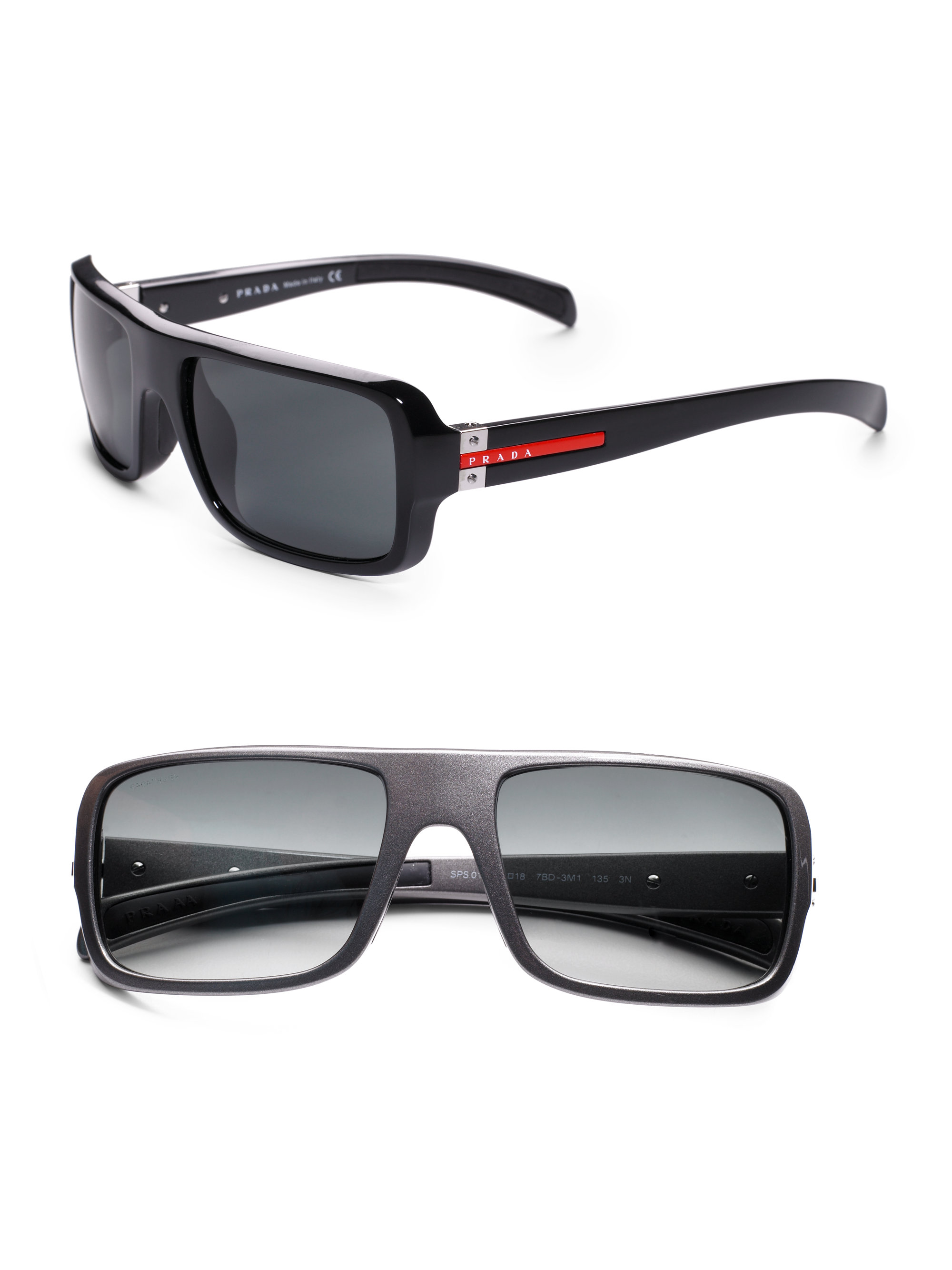 Lyst - Prada Square Frame Sunglasses in Black for Men