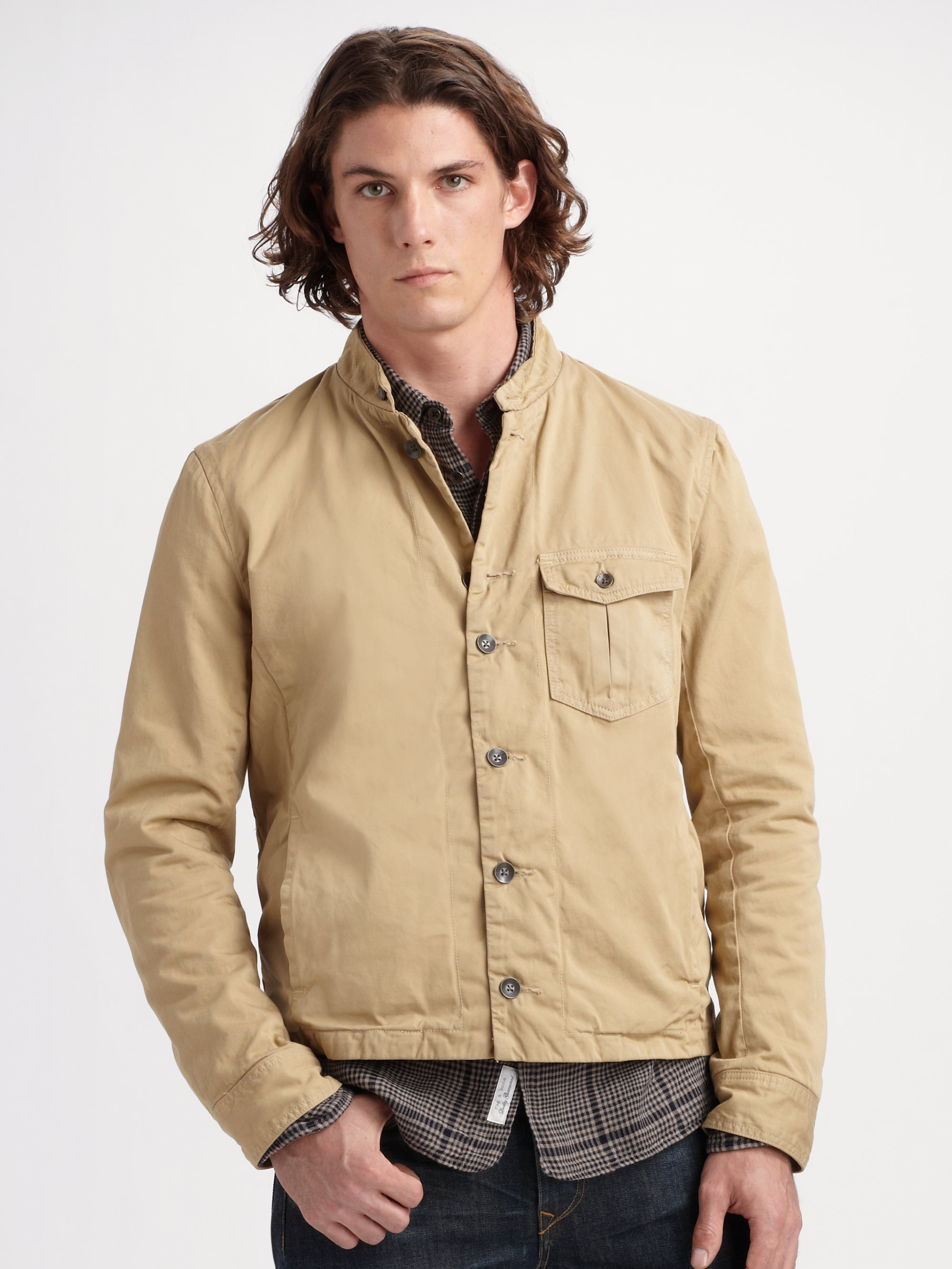 Rag & bone Kennington Twill Shirt Jacket in Natural for Men | Lyst