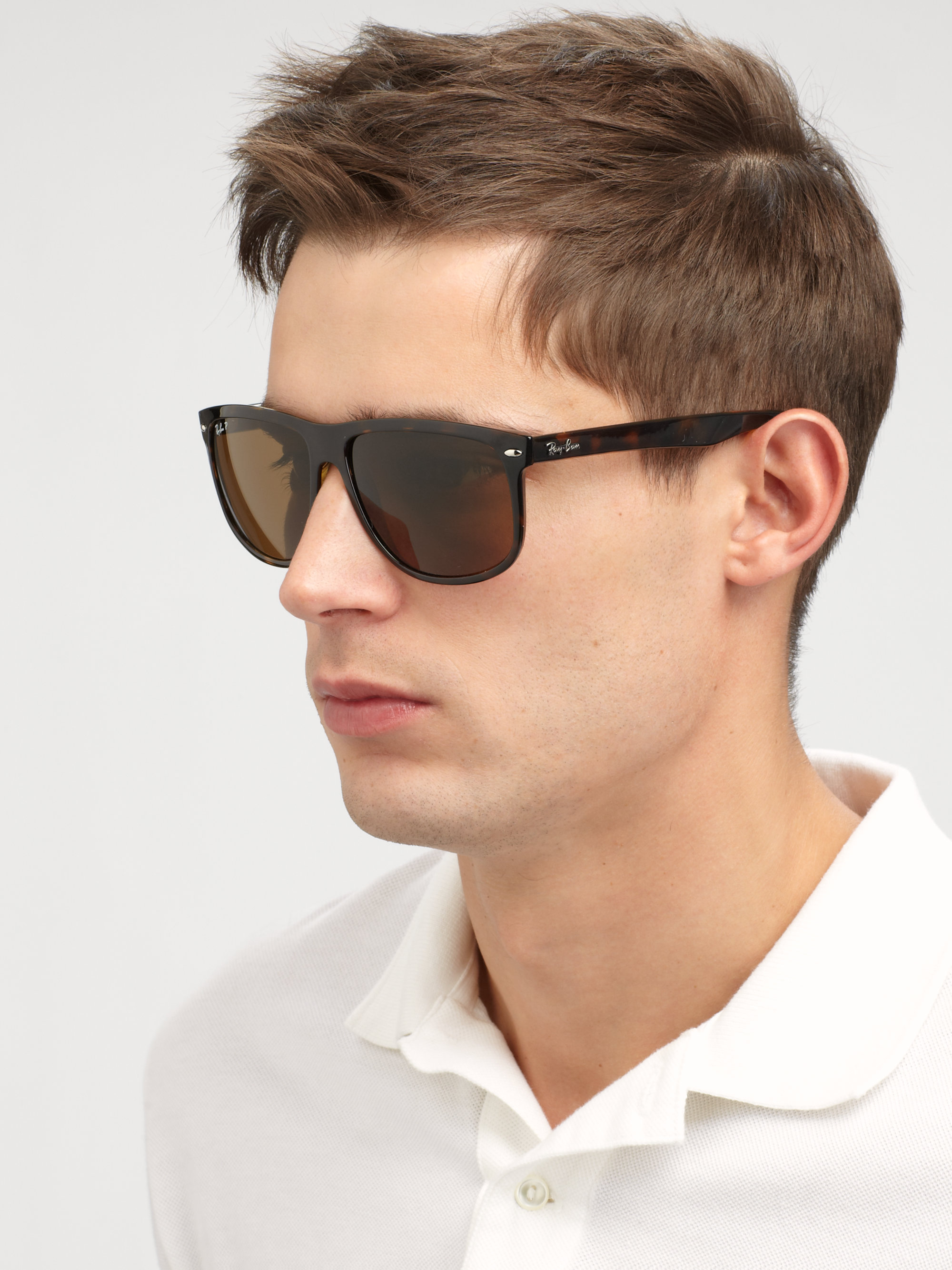 Ray-ban Flat-top Boyfriend Wayfarer Sunglasses in Brown for Men | Lyst