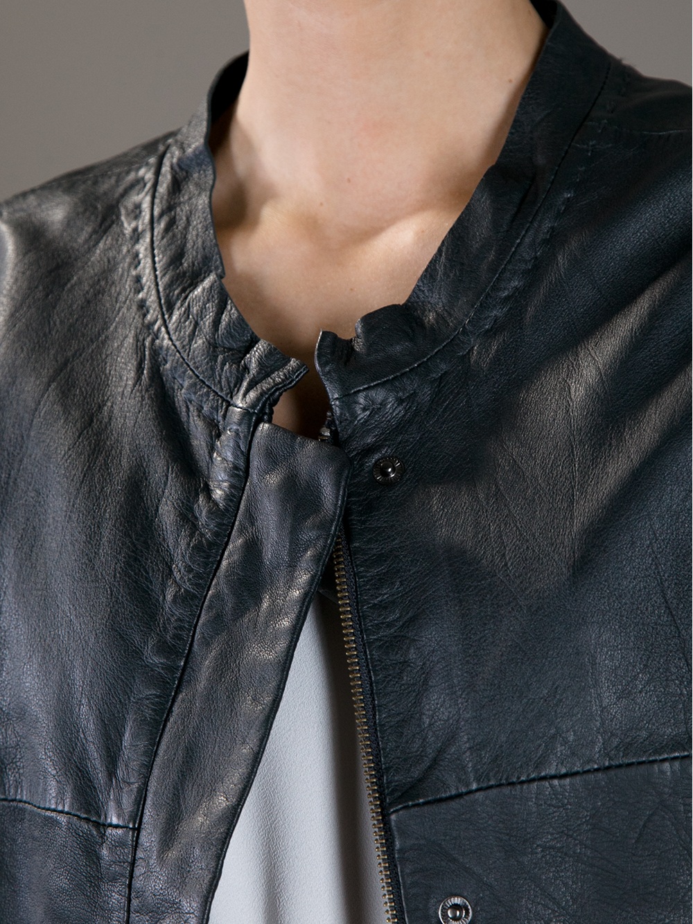 See By Chloé Leather Jacket In Green Lyst Gallery