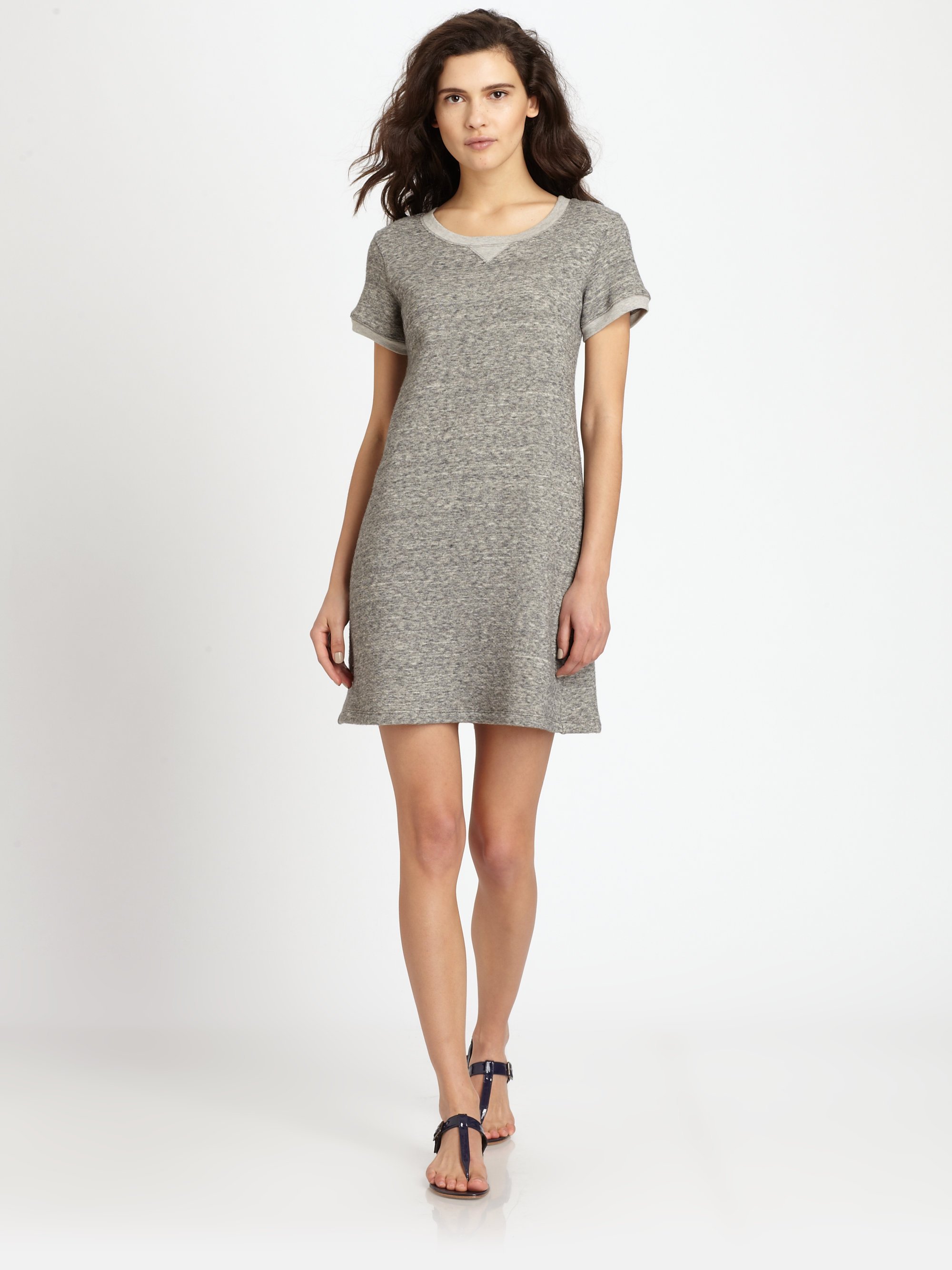 Lyst - Theory Teju Heathered Dress in Gray