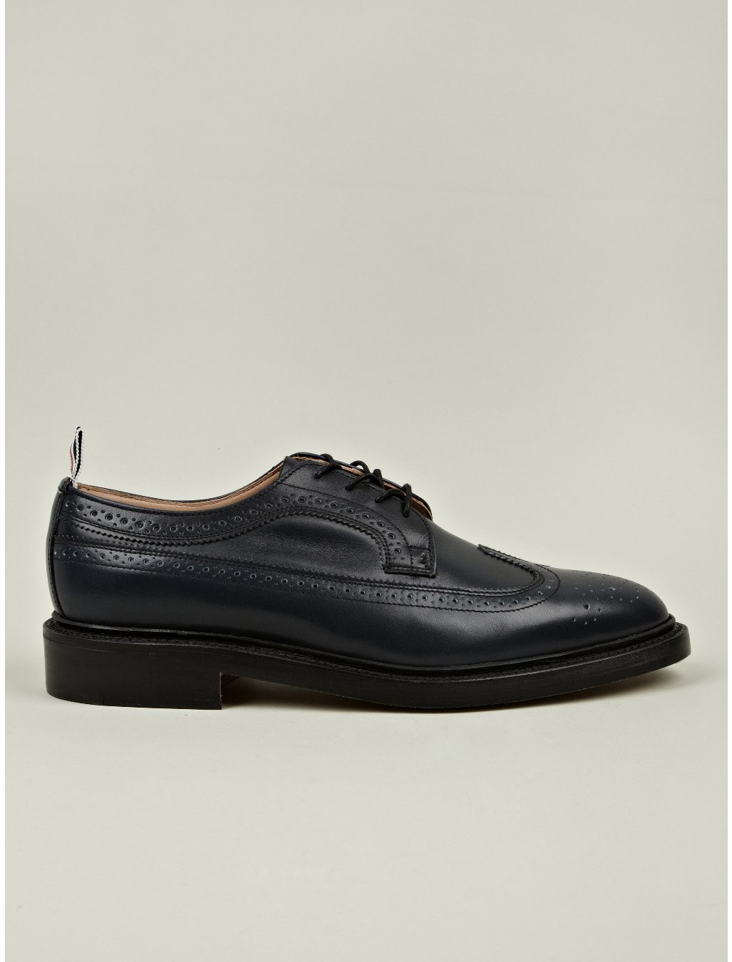 Thom Browne Mens Navy Long Wing Leather Brogue Shoes in Black for Men ...