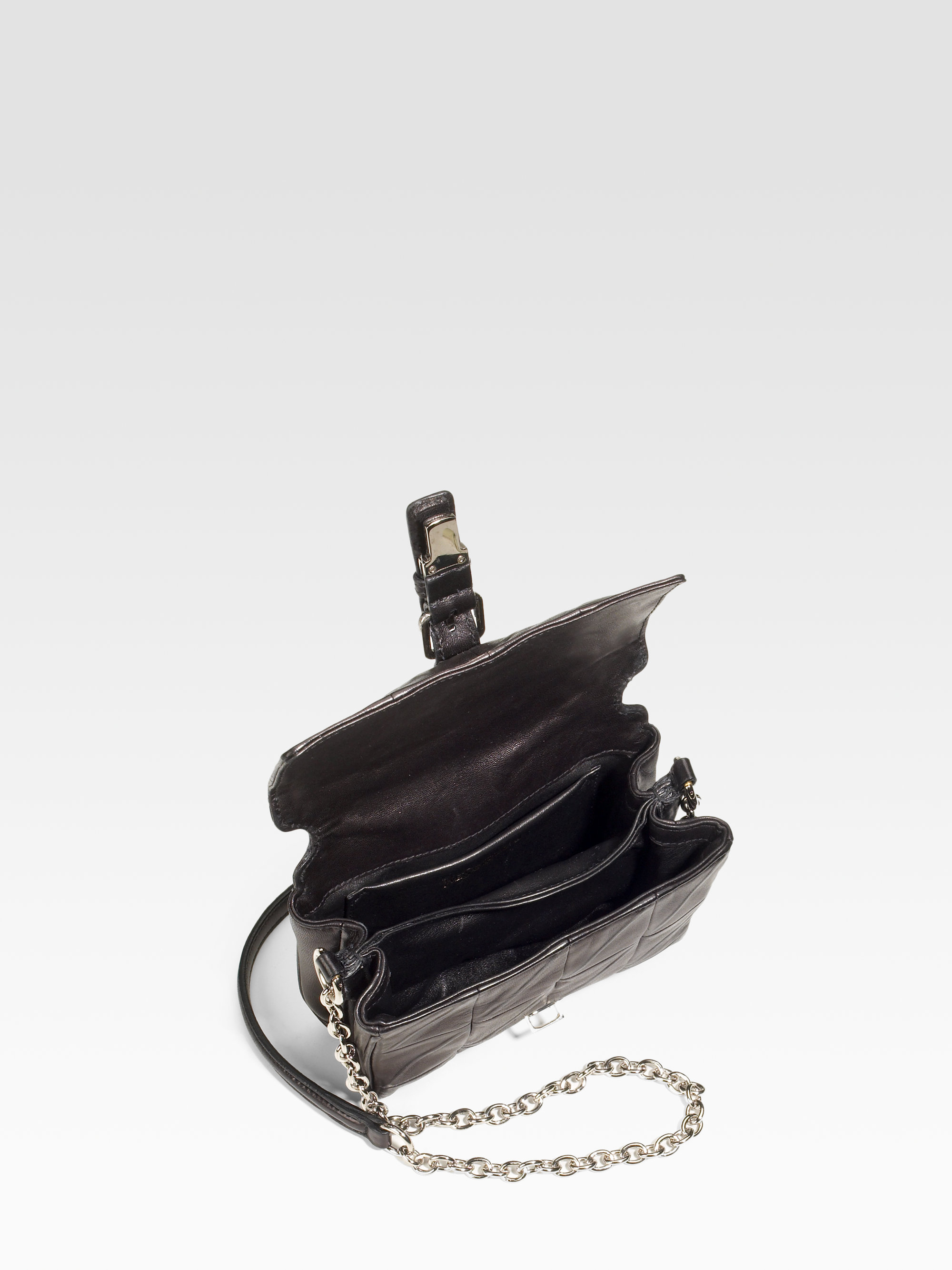 Saint laurent Ysl Mini Leather Flap Bag in Black | Lyst  