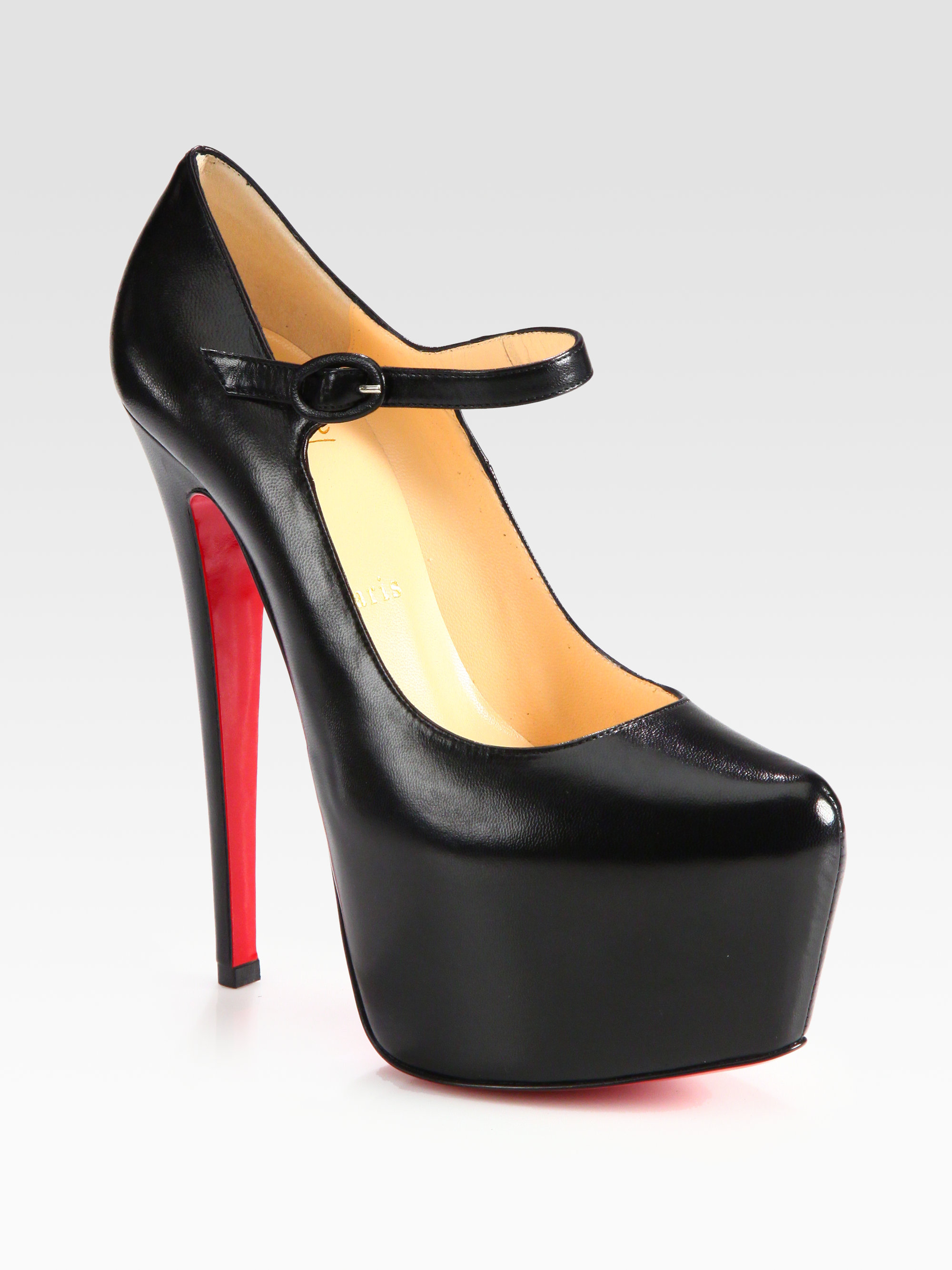fake louboutin shoes online - christian louboutin Trois-Strap Mary Jane pumps Black leather ...