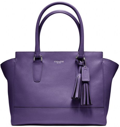 Coach Legacy Leather Medium Candace Carryall in Purple (silver/marine ...