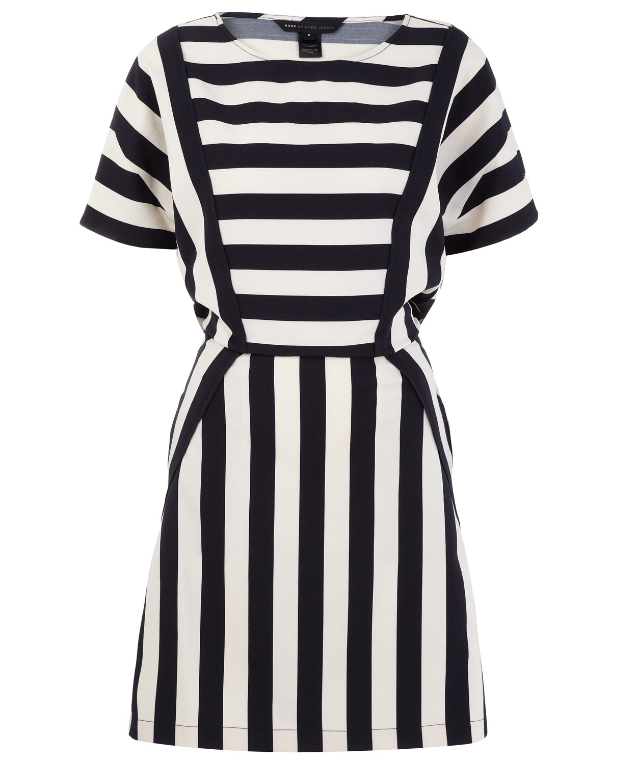 Lyst - Marc By Marc Jacobs Navy and Cream Striped Scooter Dress in White