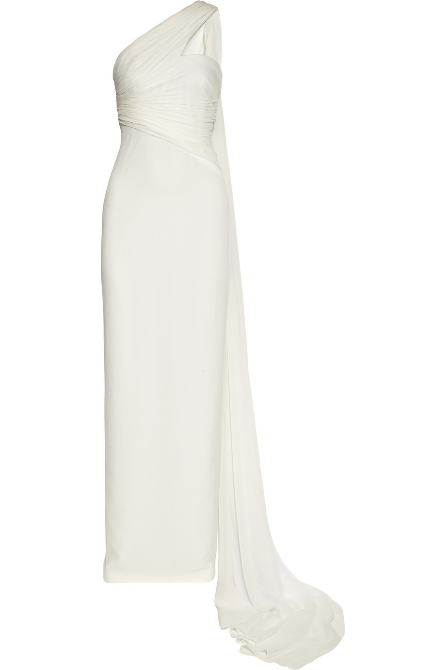 Lyst Notte By Marchesa Oneshoulder Textured Silkchiffon Gown In White 