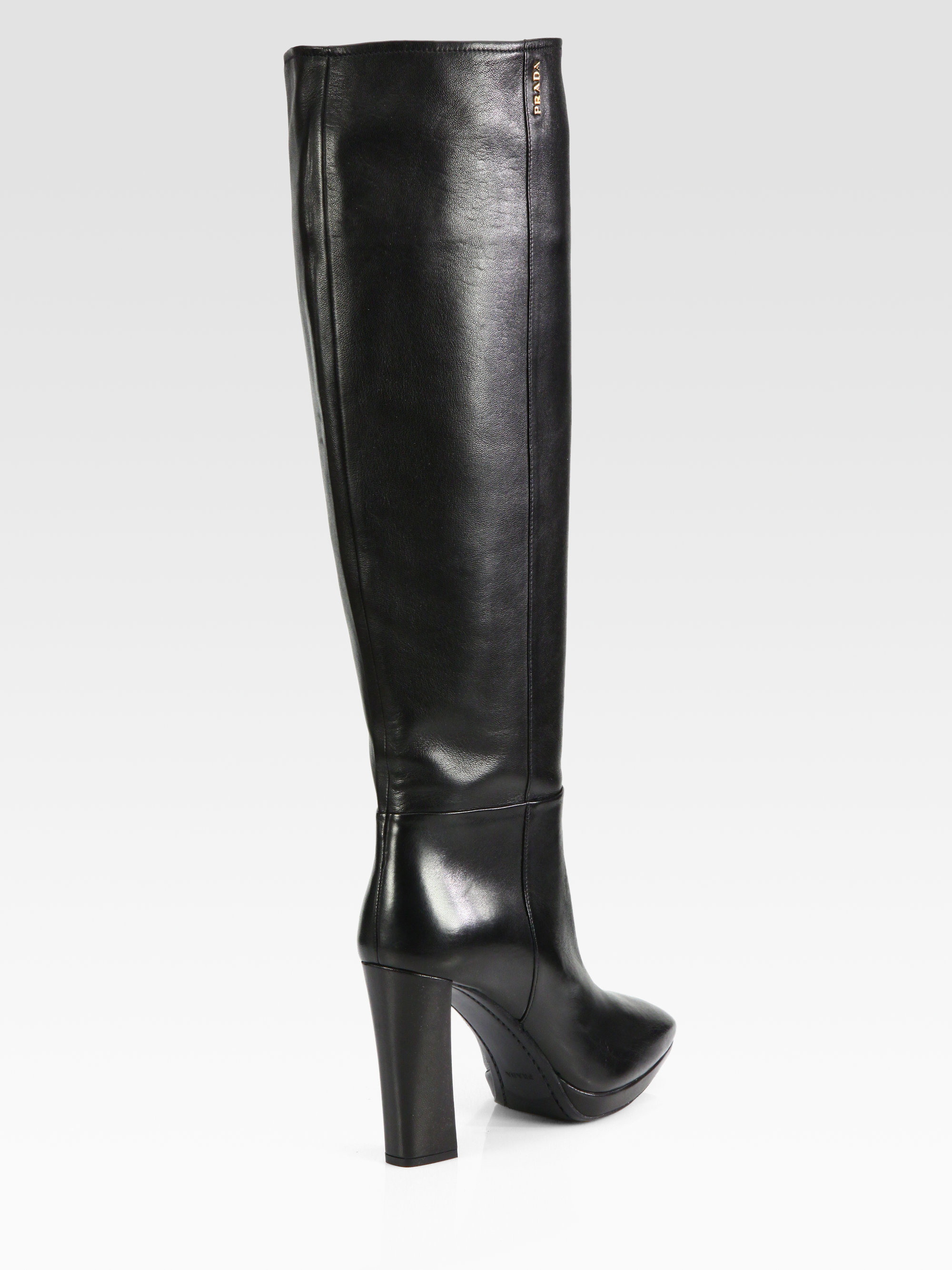 prada knee high platform boots