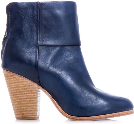 Rag & Bone Newbury Painted Leather Boots in Blue (navy) | Lyst