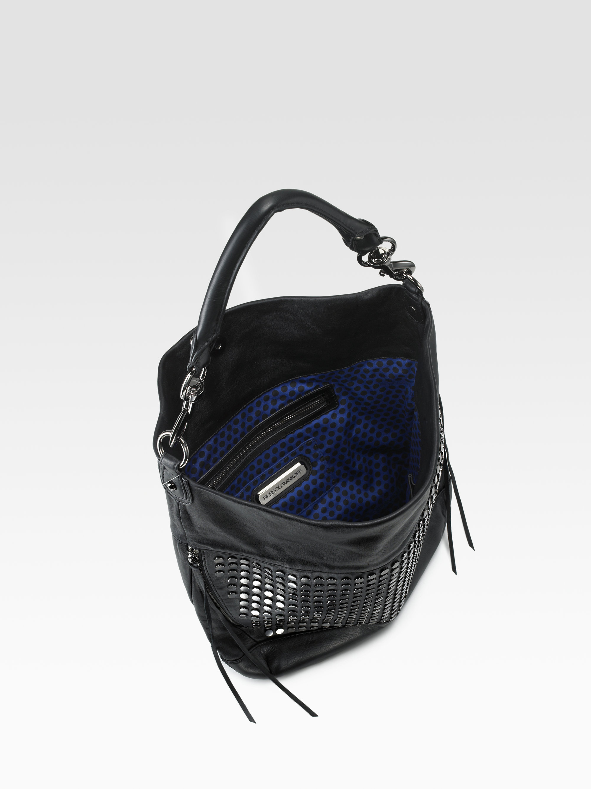 Rebecca Minkoff True Love Studded Hobo Bag in Black - Lyst
