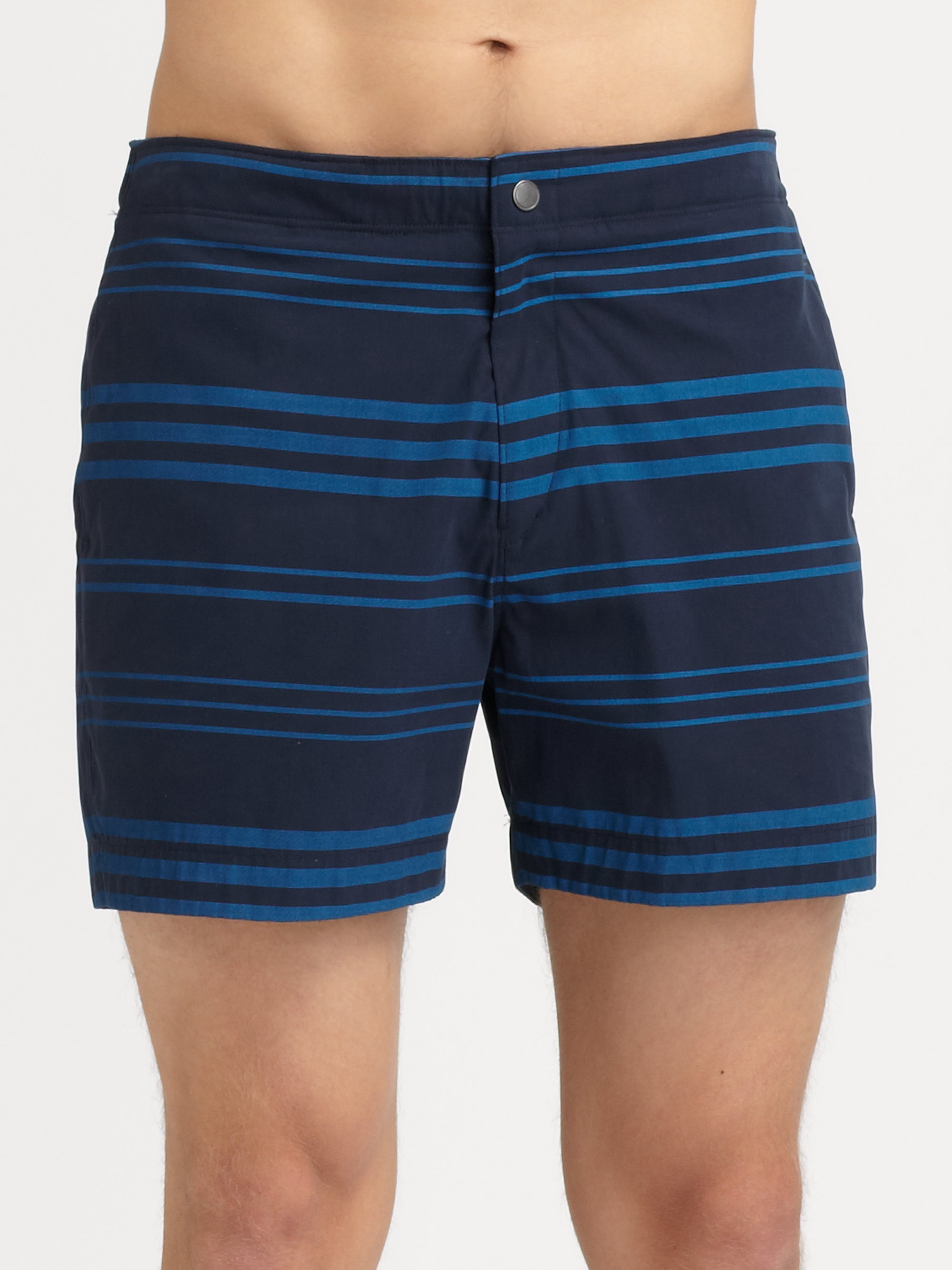 Theory Striped Swim Trunks in Blue for Men (navy blue) | Lyst