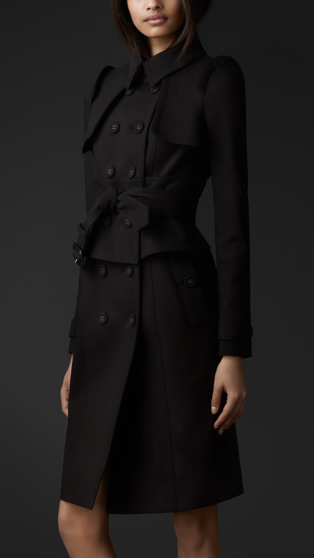 Lyst - Burberry Prorsum Corset Trench Coat in Black