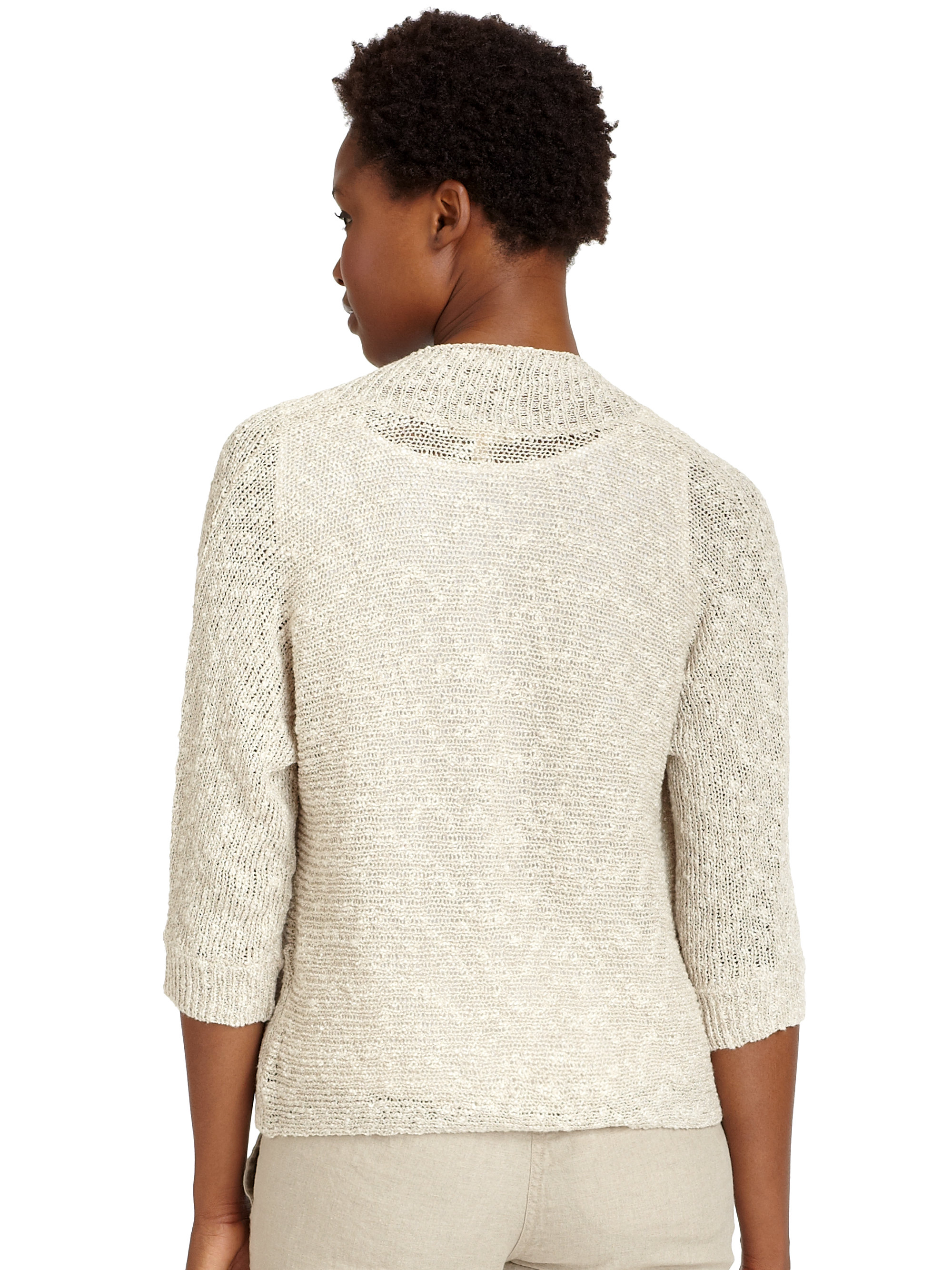 Lyst Eileen Fisher Open Weave Simple Cardigan In White   Eileen Fisher Natural Open Weave Simple Cardigan Product 2 7947586 788600872 