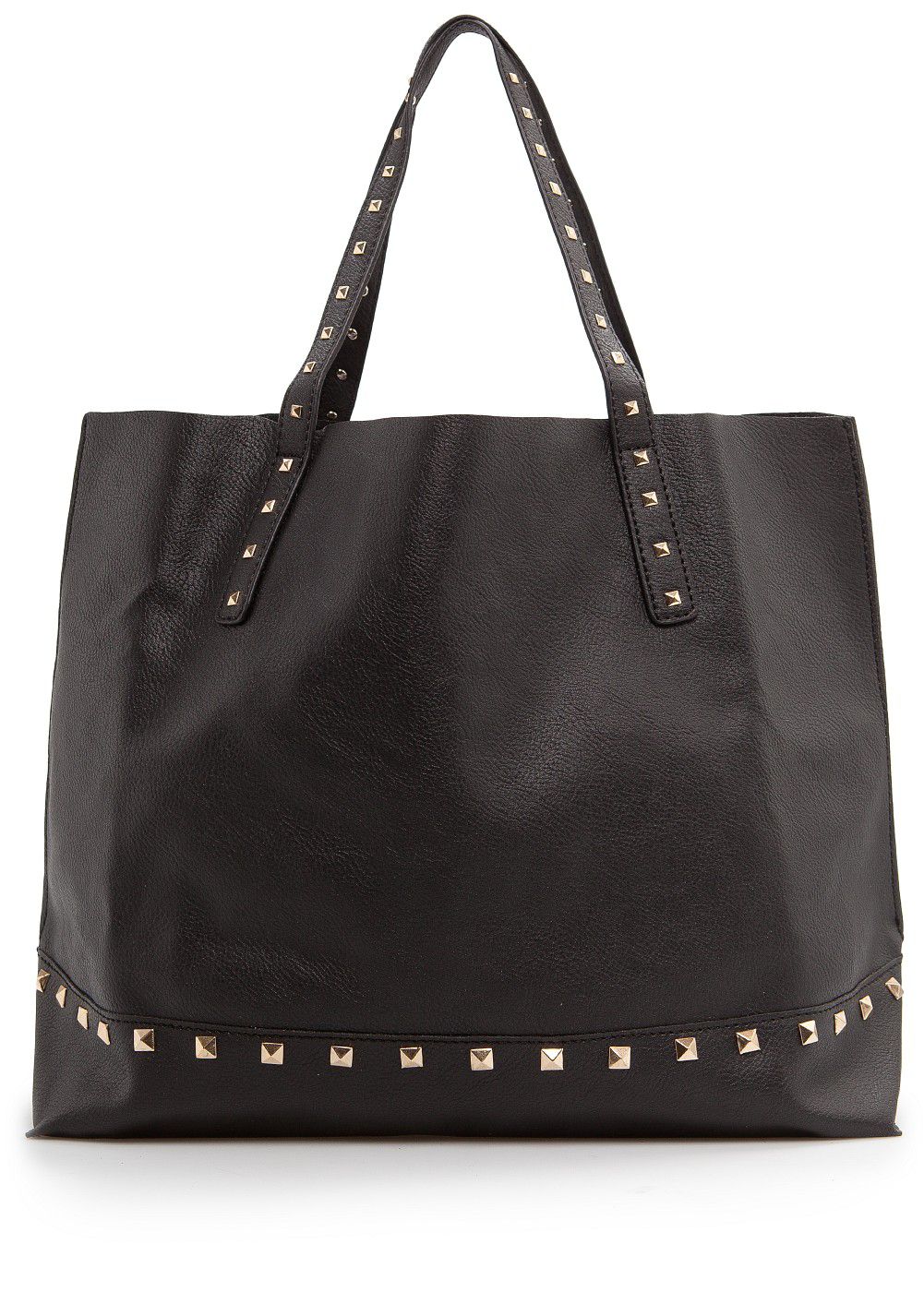 Mango Studded Shopper Bag in Black | Lyst