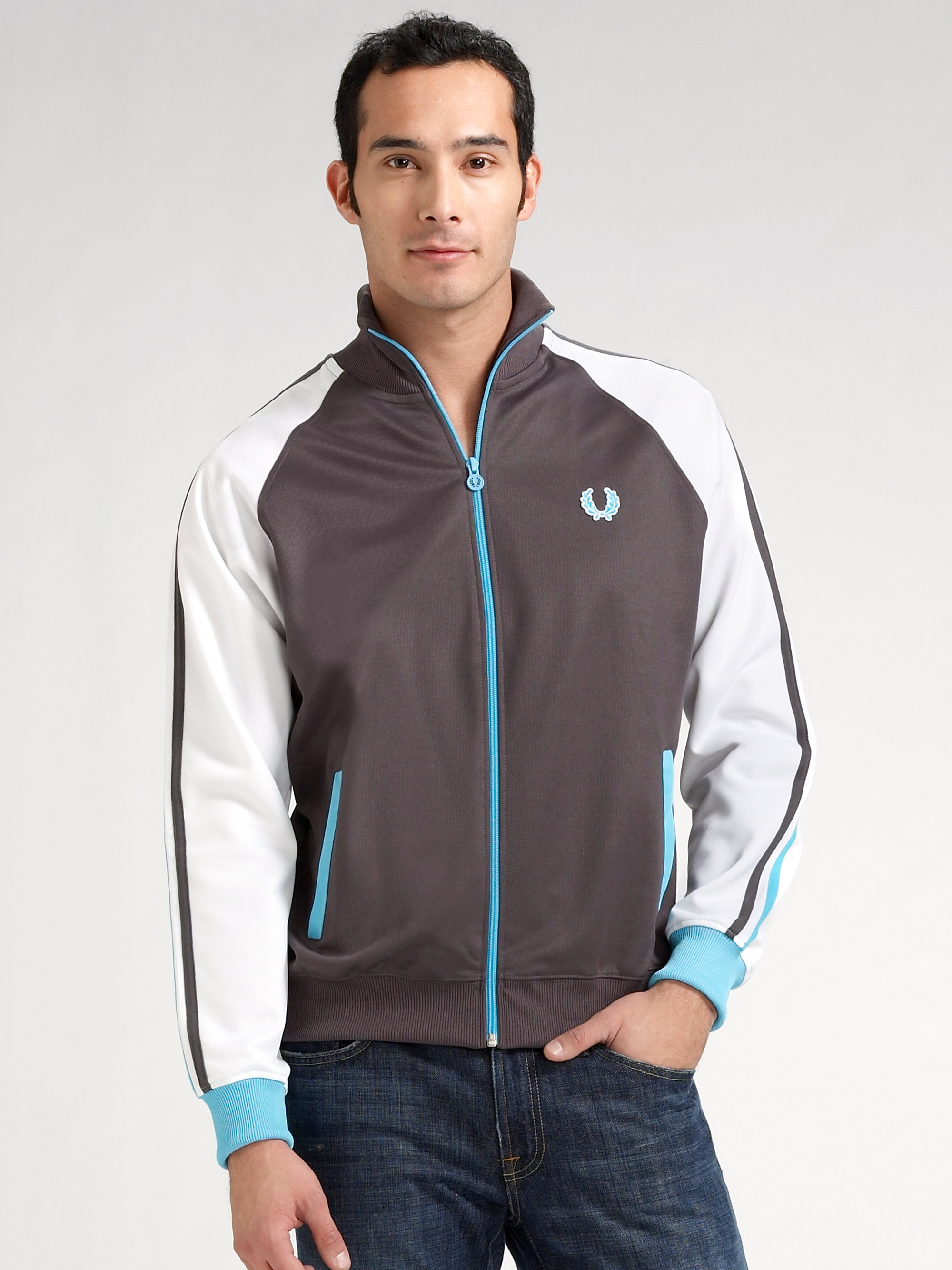 Fred Perry Color Block Track Jacket In Blue For Men Lyst