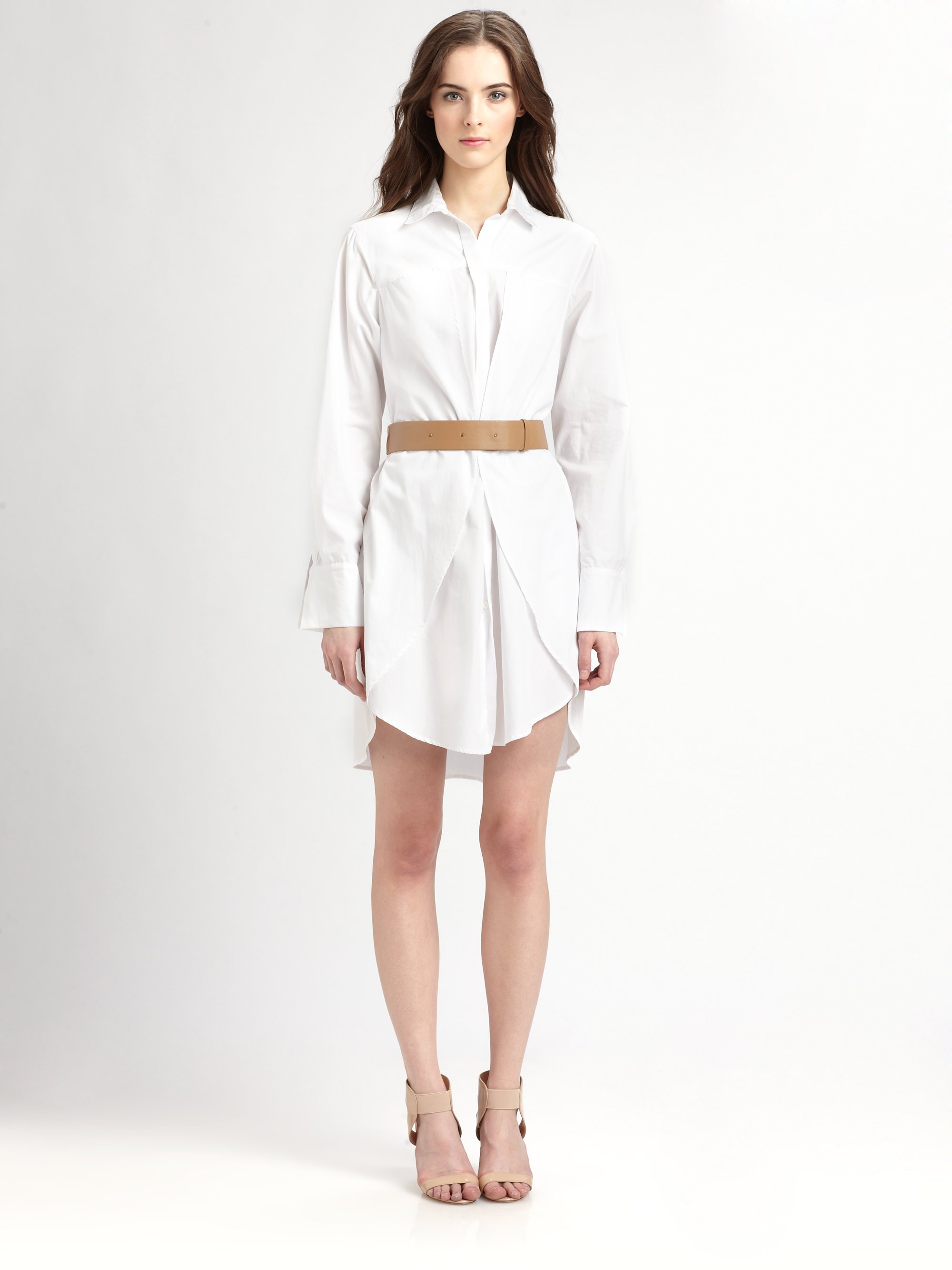 cotton belted shirt dress