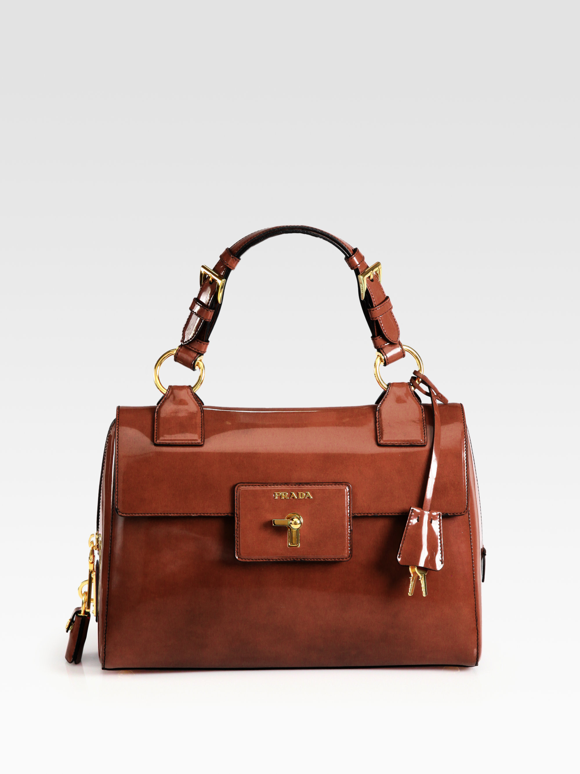 Prada Spazzolato Bag in Red | Lyst