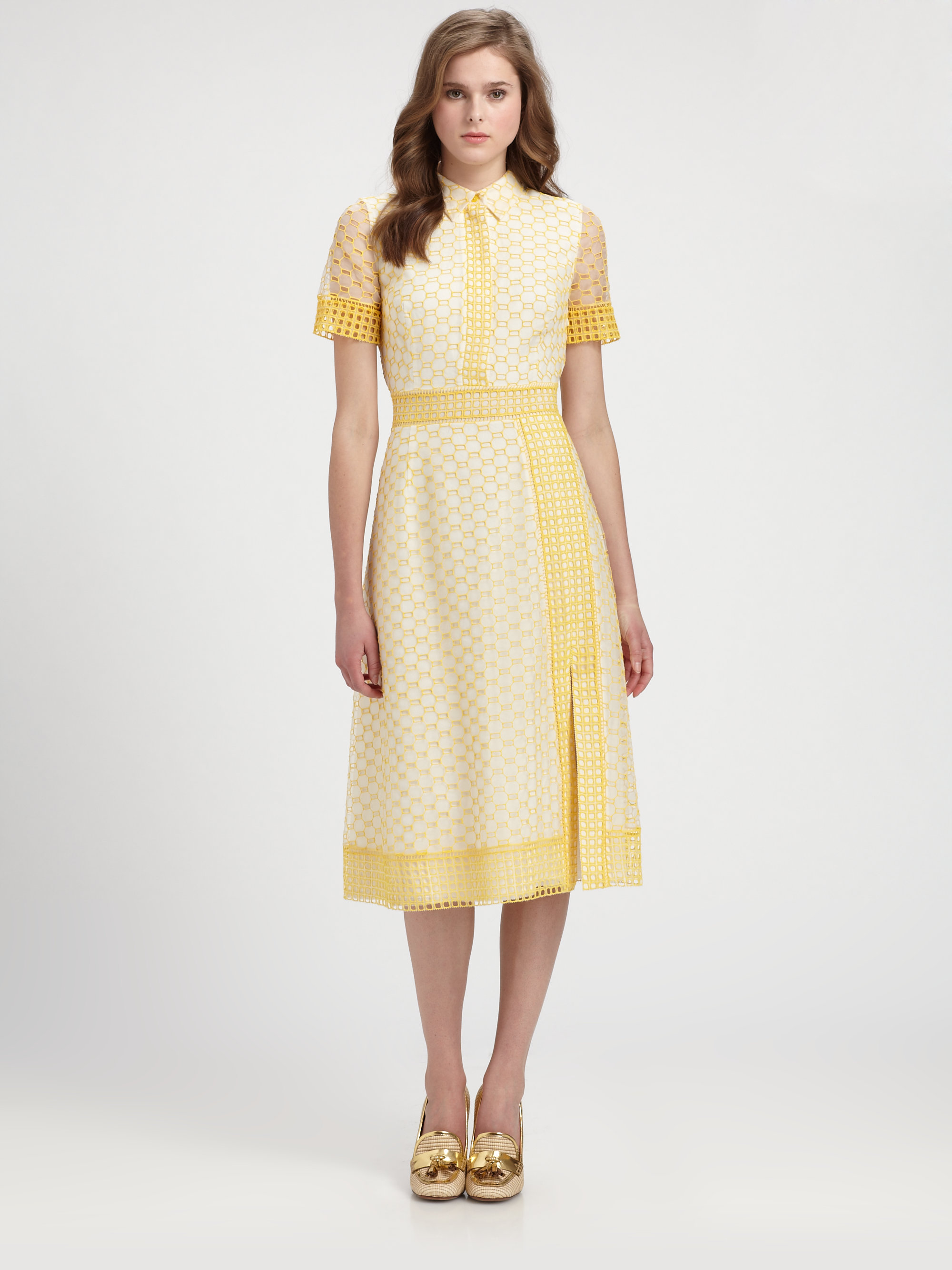 Lyst Tory Burch Isidor Dress In Yellow Gallery