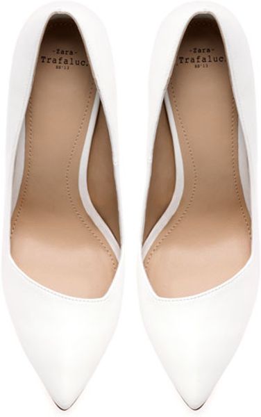 Zara Basic Court Shoes in White | Lyst