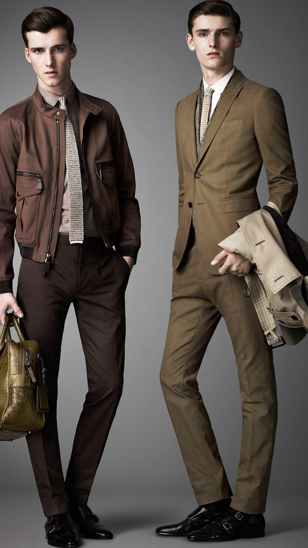 Burberry Modern Fit Cotton Suit in Brown for Men | Lyst