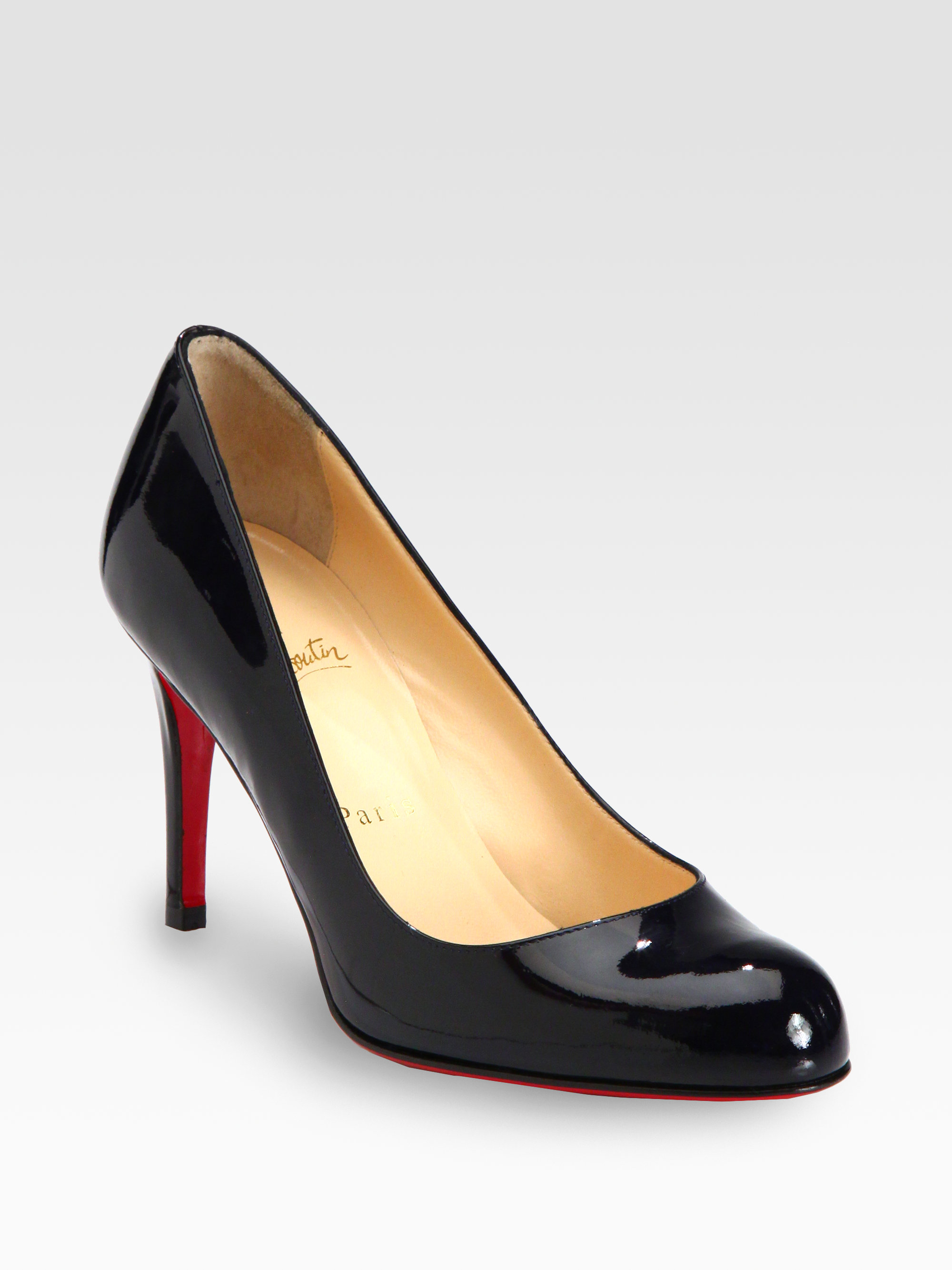 black spiked christian louboutin heels - Artesur ? christian louboutin round-toe simple pumps Navy patent ...