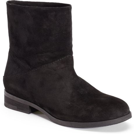 Eileen Fisher Jaunt Suede Short Boots in Black | Lyst