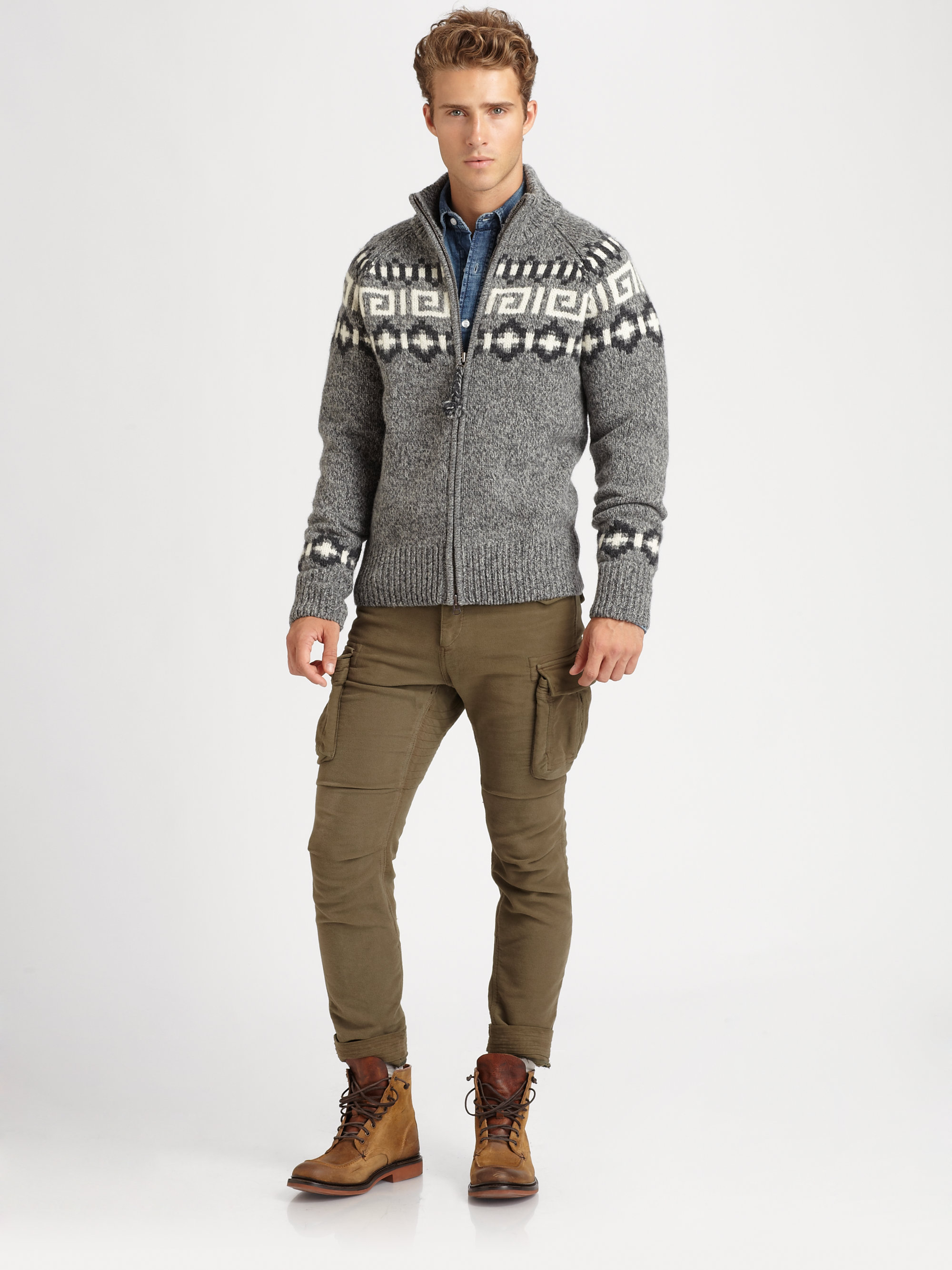 Lyst - Gant Woolknit Zip Sweater in Gray for Men