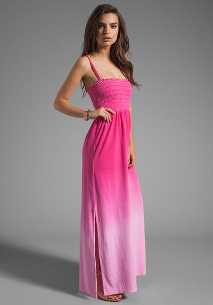 Juicy Couture Ombre Velour Maxi Dress in Passion Pink in Pink (passion ...