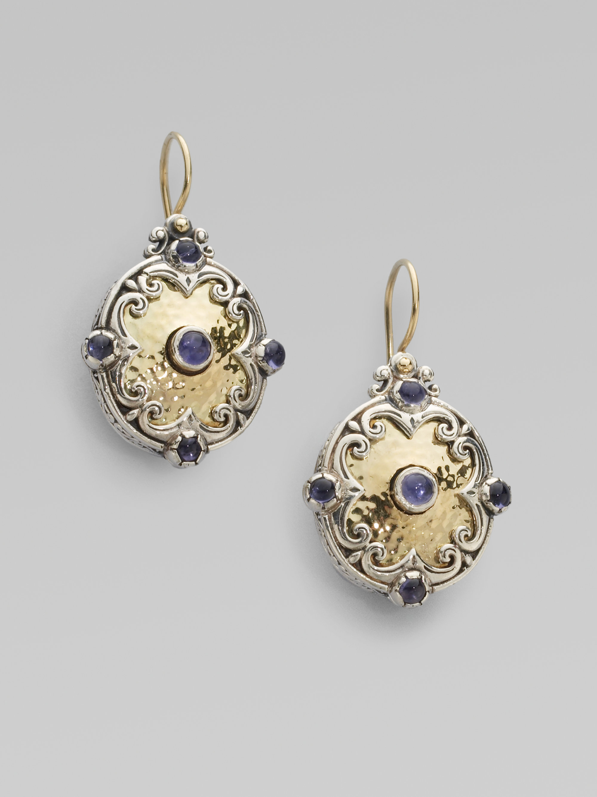 Lyst Konstantino Iolite 18k Gold Sterling Silver Drop Earrings In Gallery