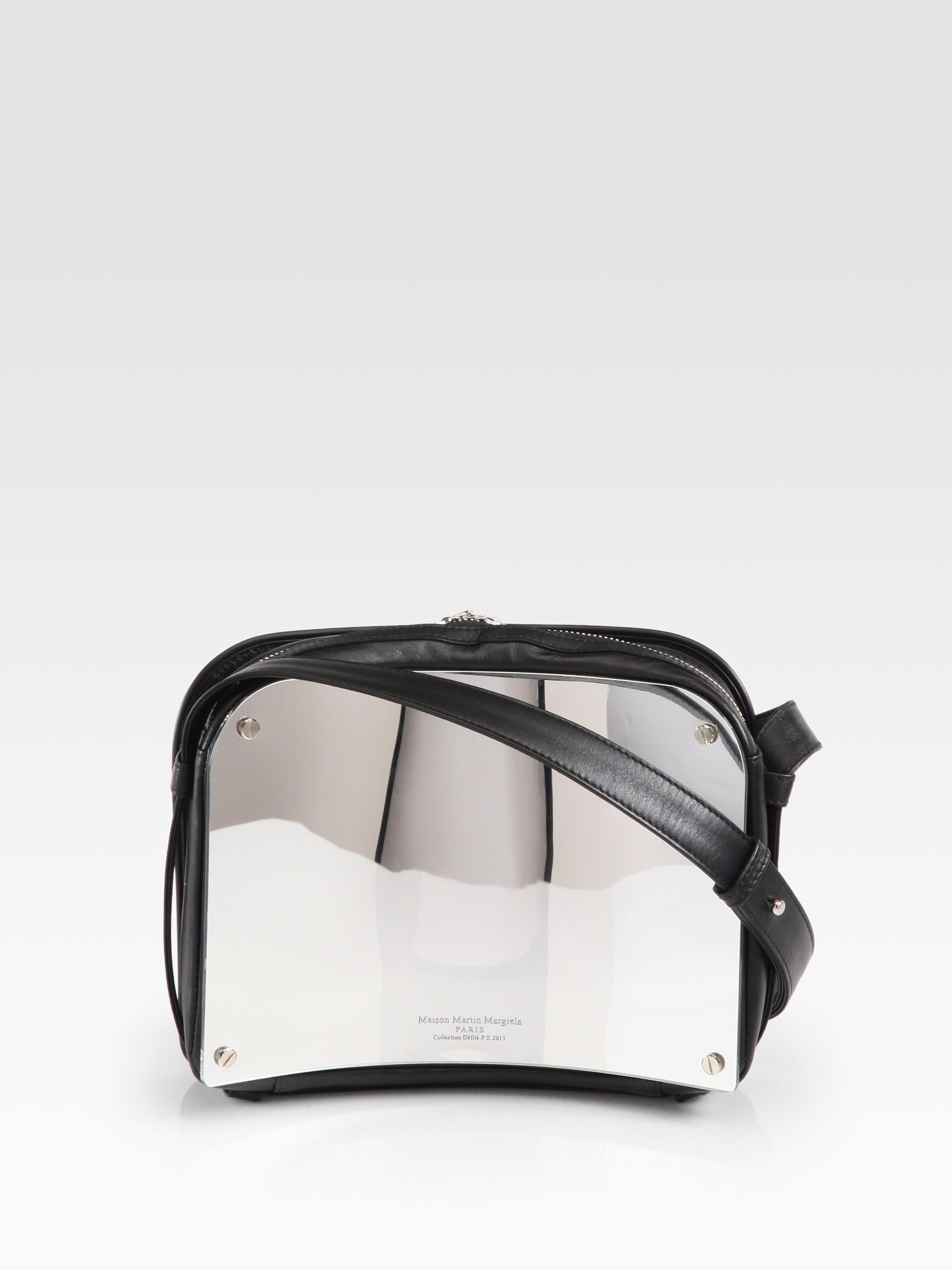 Maison Margiela Curved Mirrored Shoulder Bag in Black | Lyst
