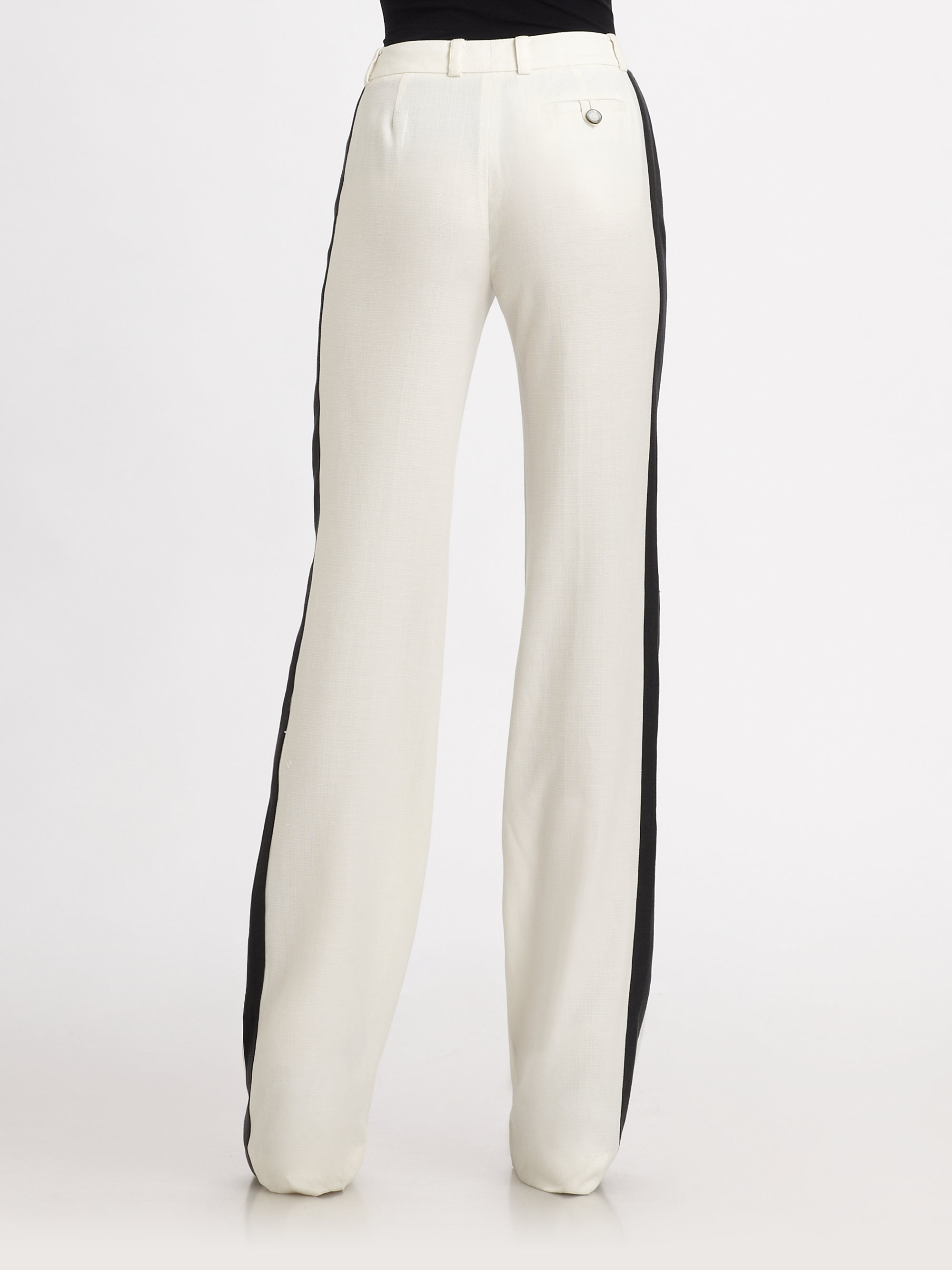 Lyst - Rachel Zoe Jett Wideleg Tuxedo Pants in White