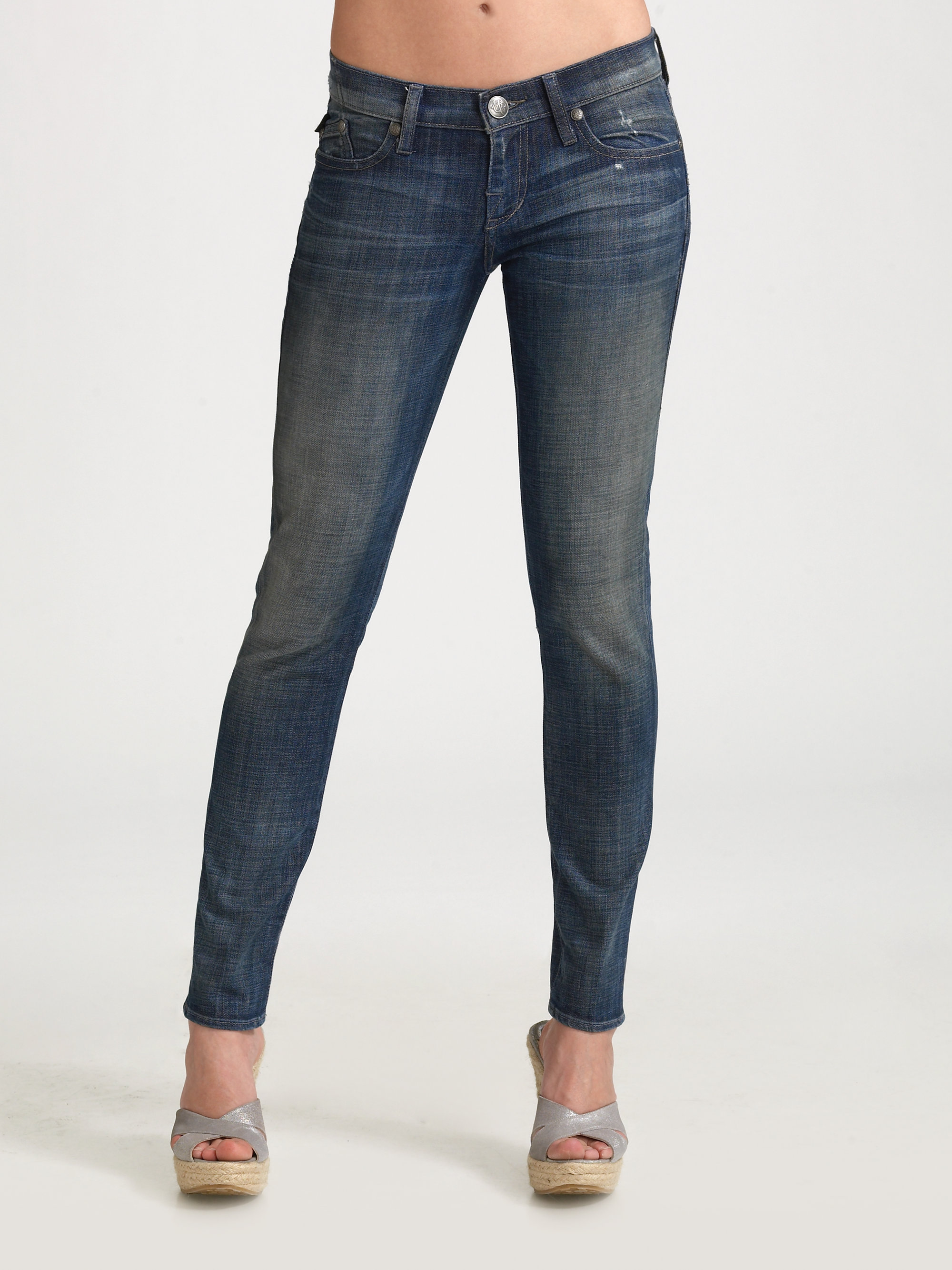 Rock & republic Posey Skinny Jeans in Blue | Lyst