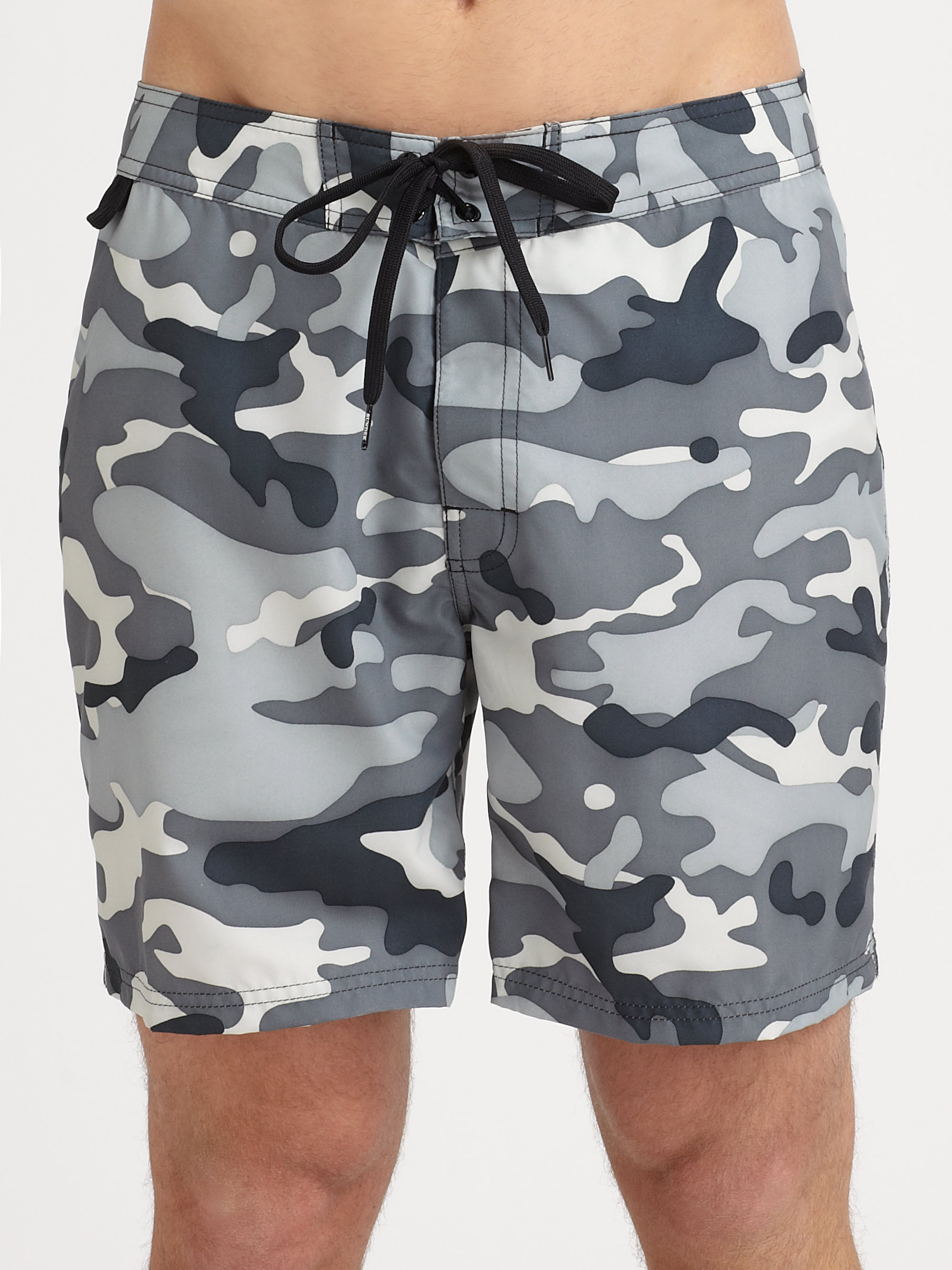 Sundek Camo Swim Trunks in Black for Men - Lyst