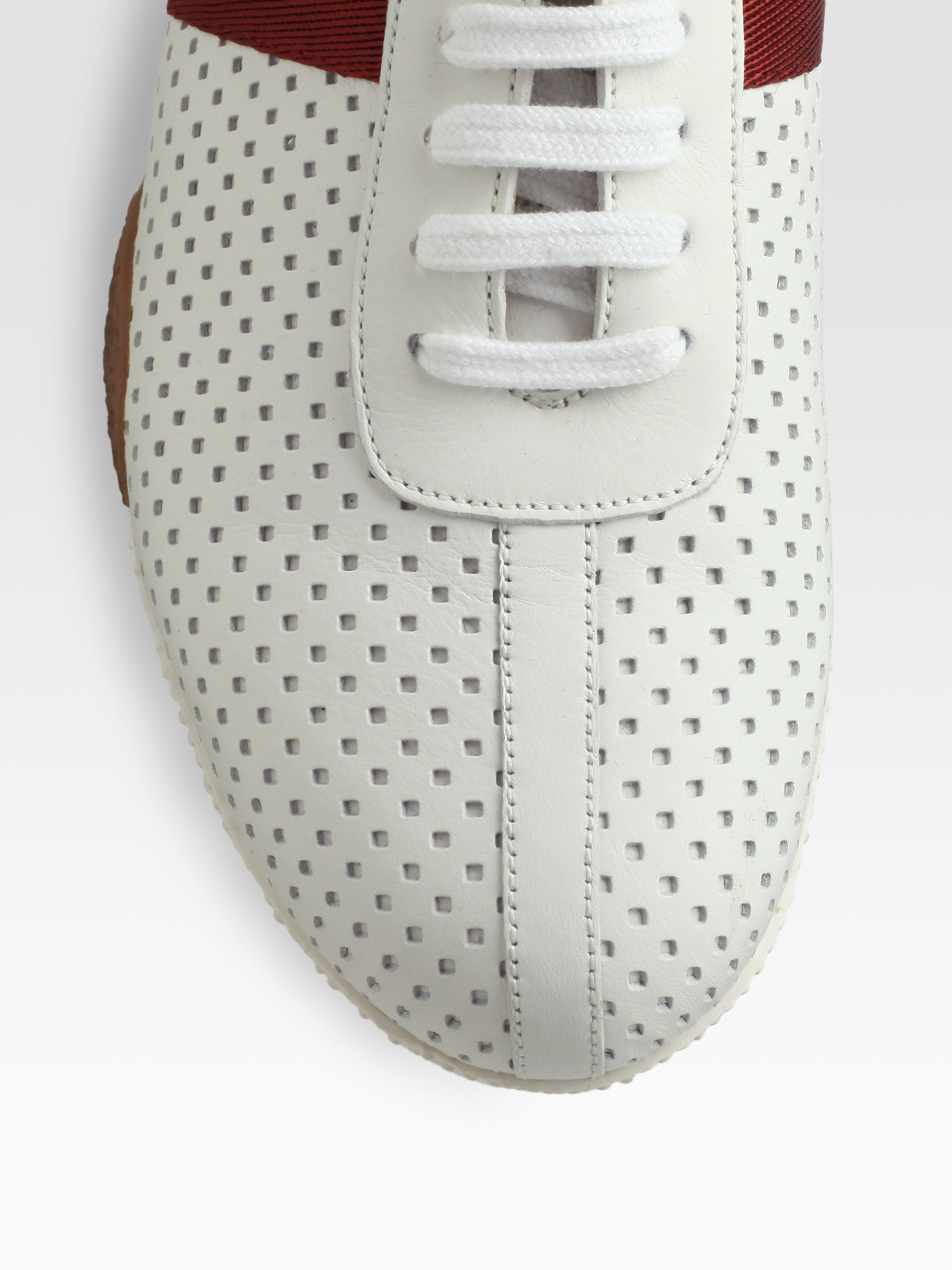 perforated leather sneakers