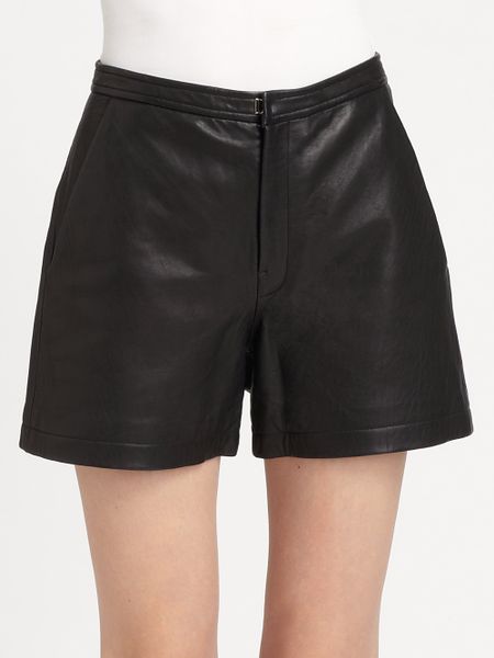 Blk Dnm Leather Highwaist Shorts in Black | Lyst