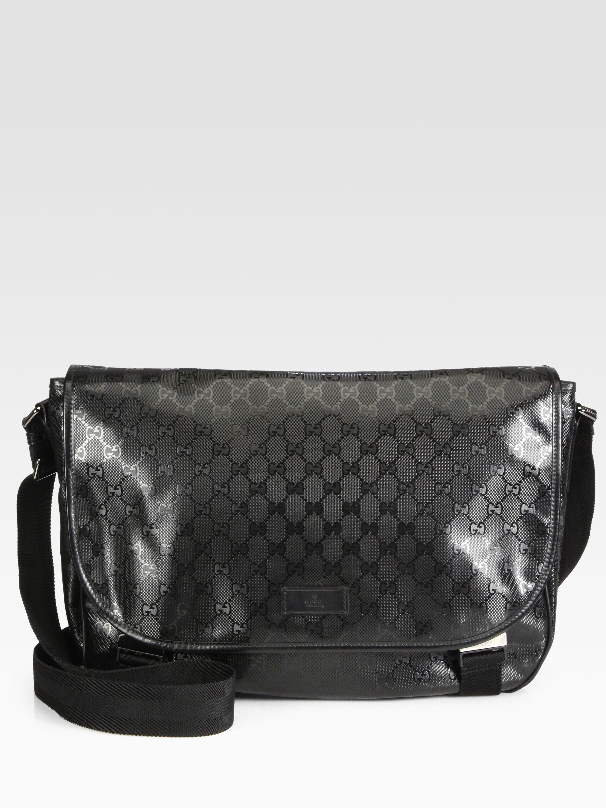Lyst Gucci Logo Messenger Bag in Black for Men