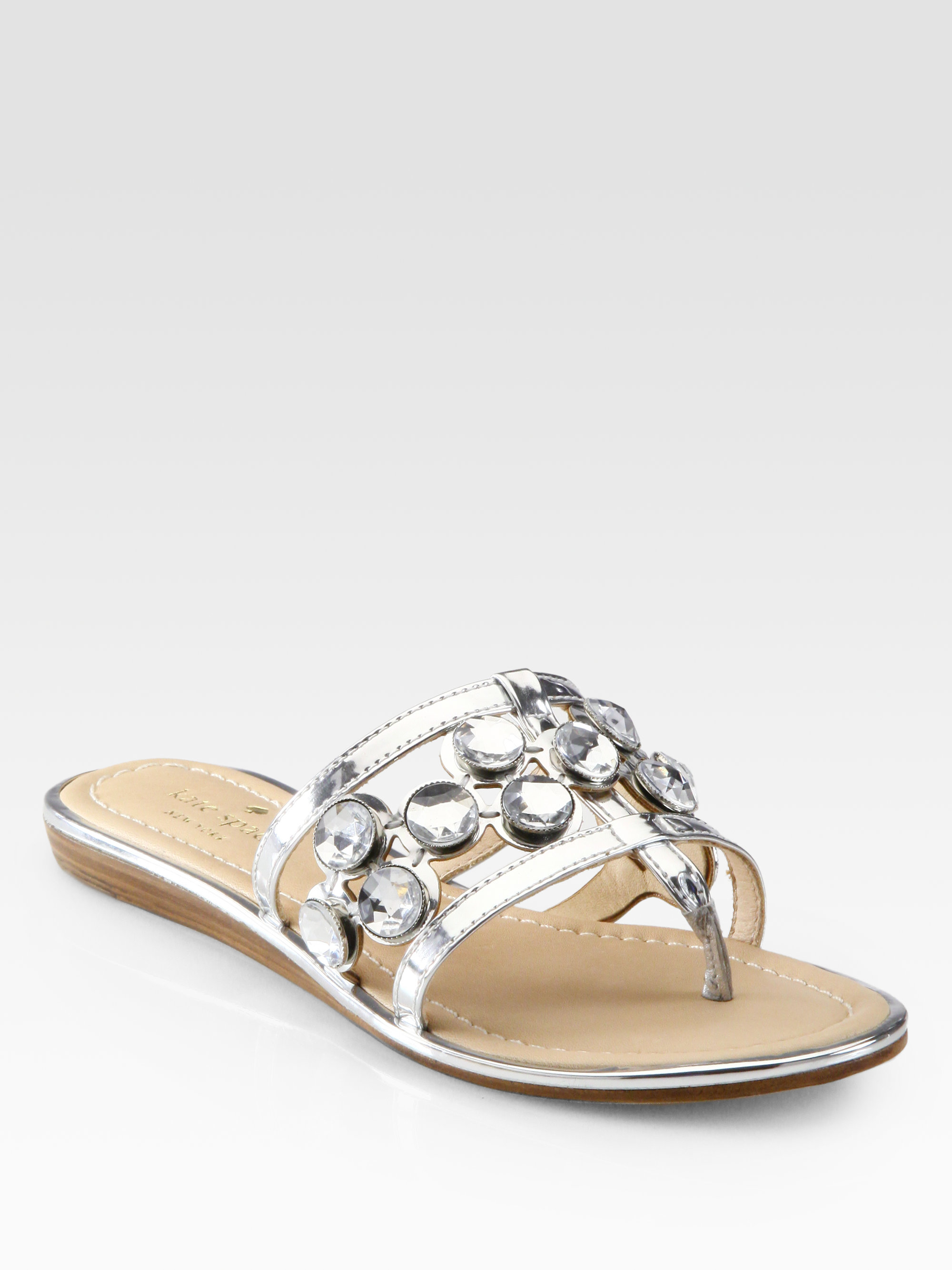 thong sandals with jewels