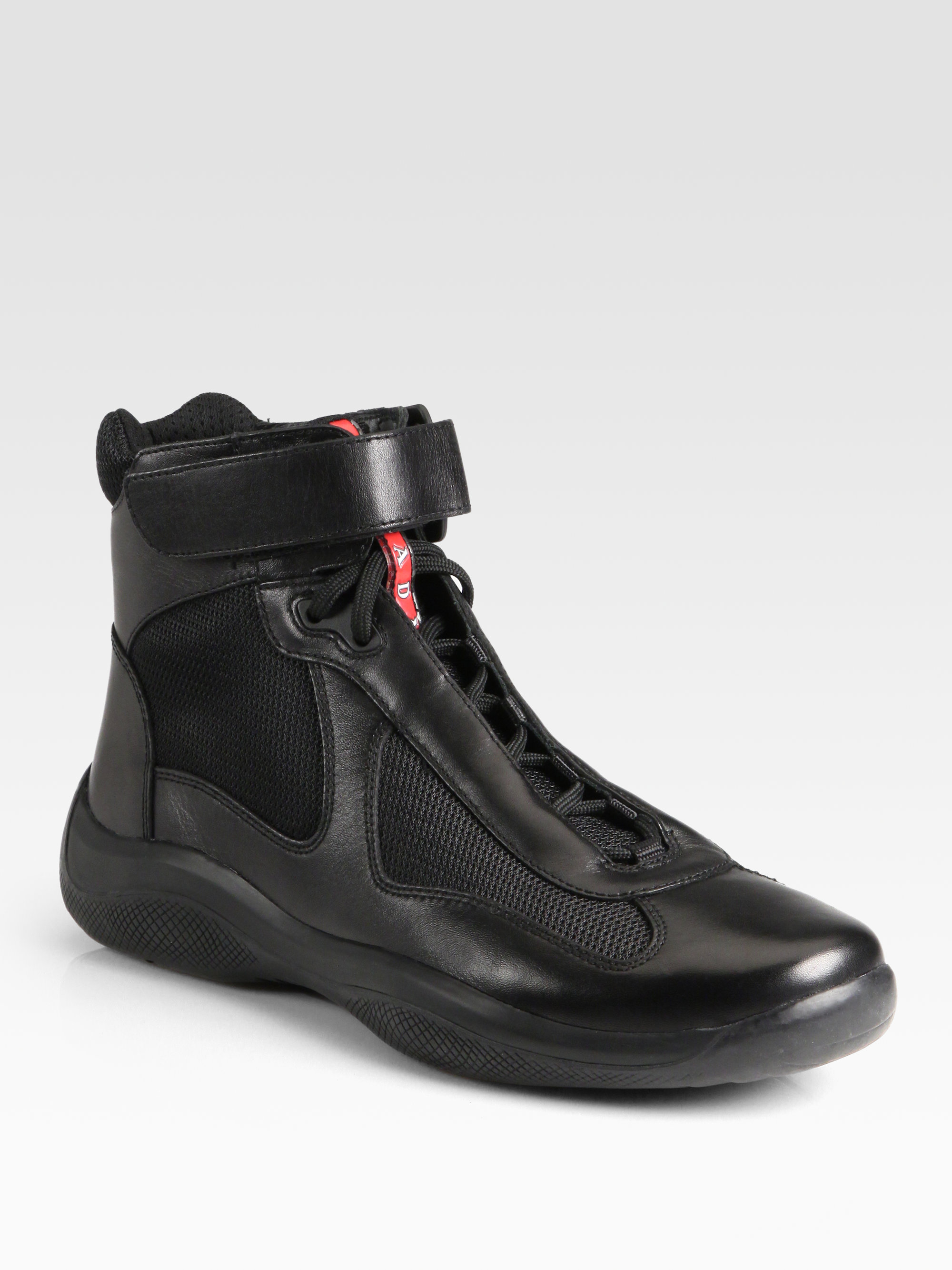 prada america's cup high top sneakers