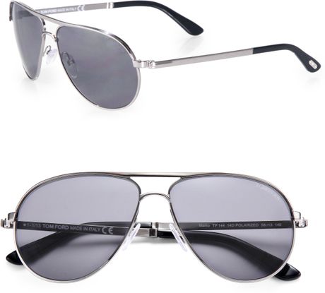 Tom Ford Marko Metal Aviator Sunglasses in Gray for Men (silver grey ...