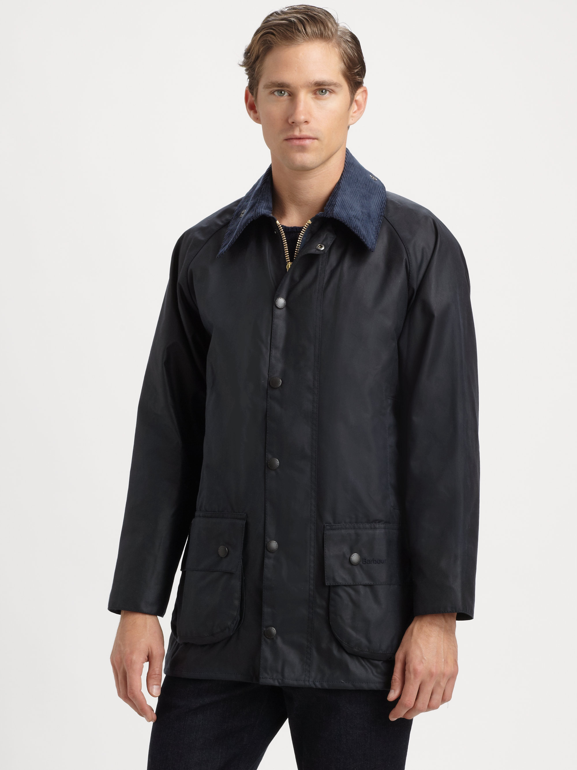Lyst - Barbour Beaufort Waxed Cotton Jacket in Blue for Men
