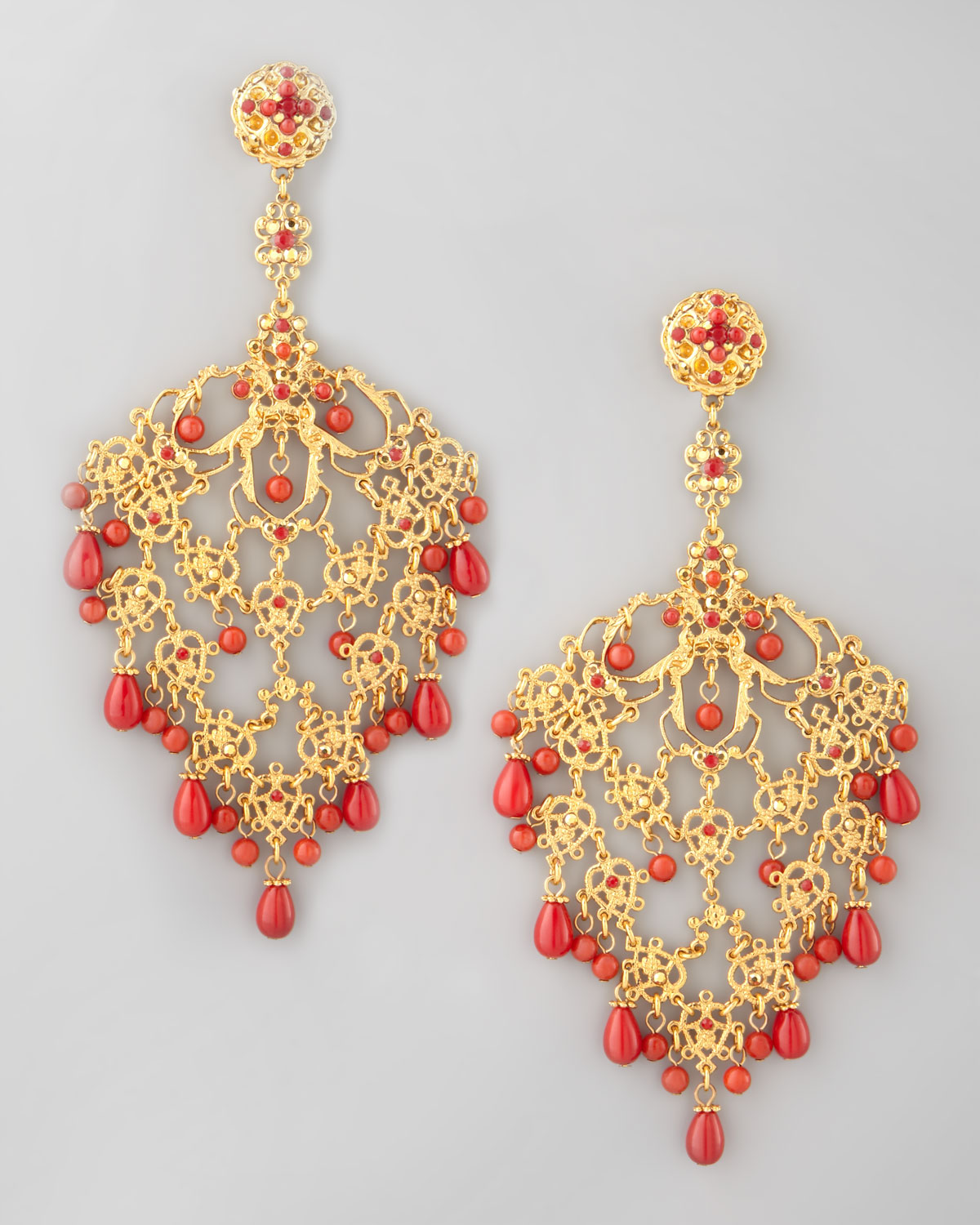 Lyst Jose Maria Barrera Filigree Chandelier Clip Earrings In Gallery