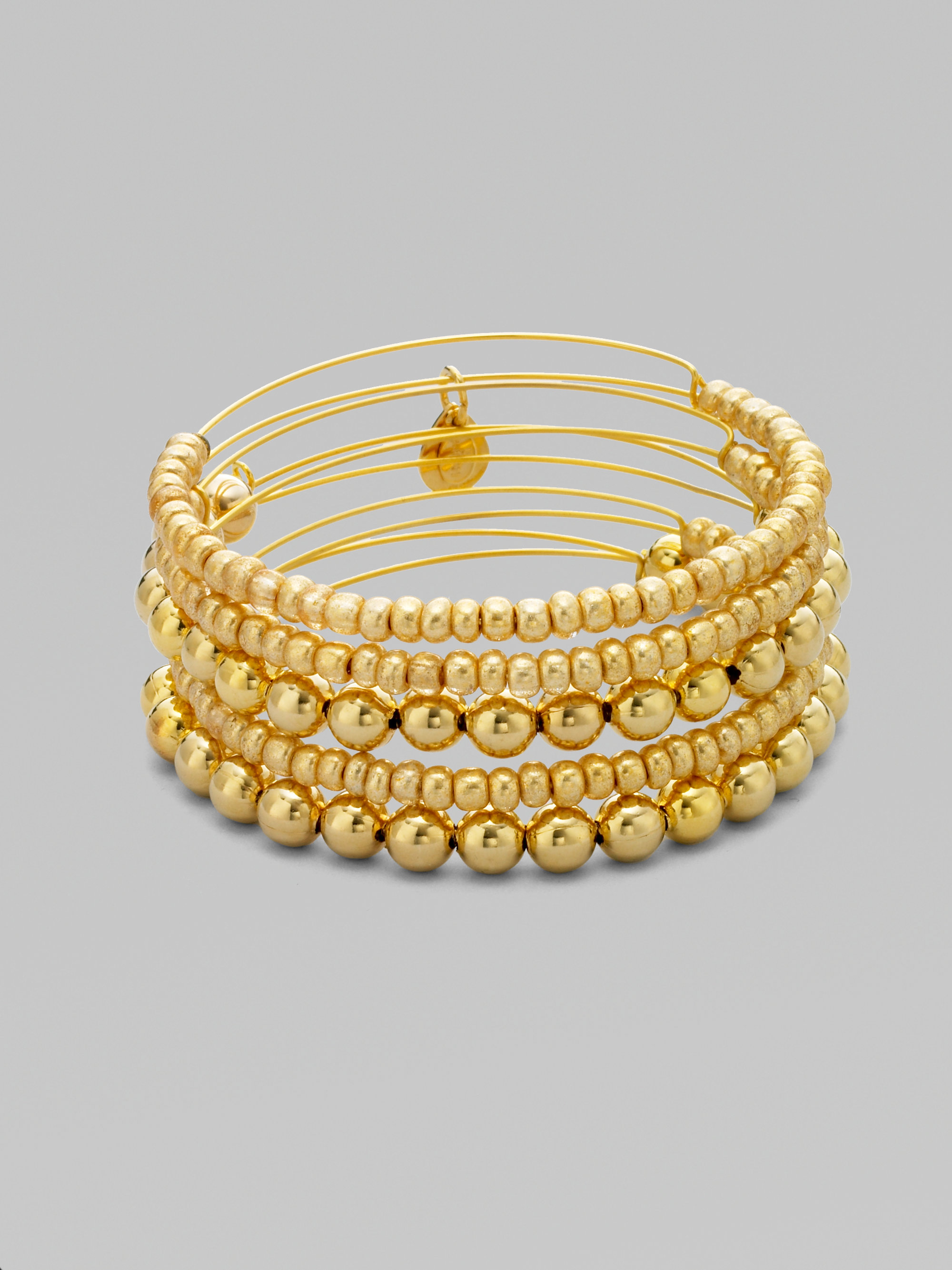 Alex And Ani Expandable Wire Bracelet Set in Gold | Lyst
