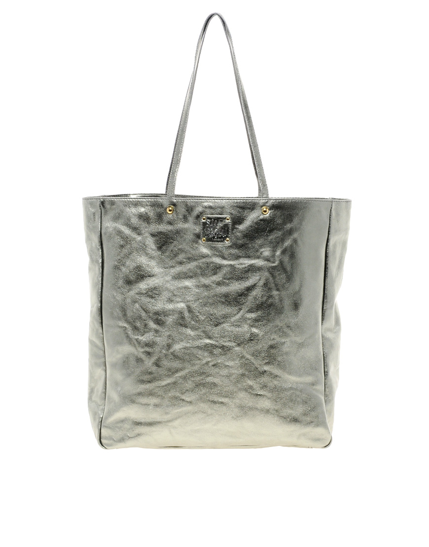 Lyst Sara Berman Metallic Leather Remi Tote Bag In Gallery