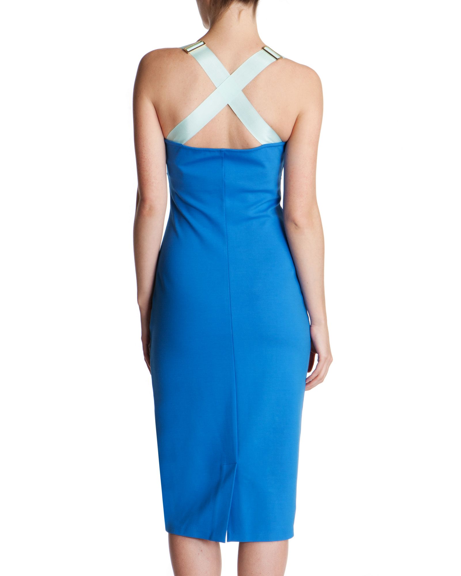 Ted baker Saphie Jersey Midi Dress in Blue | Lyst